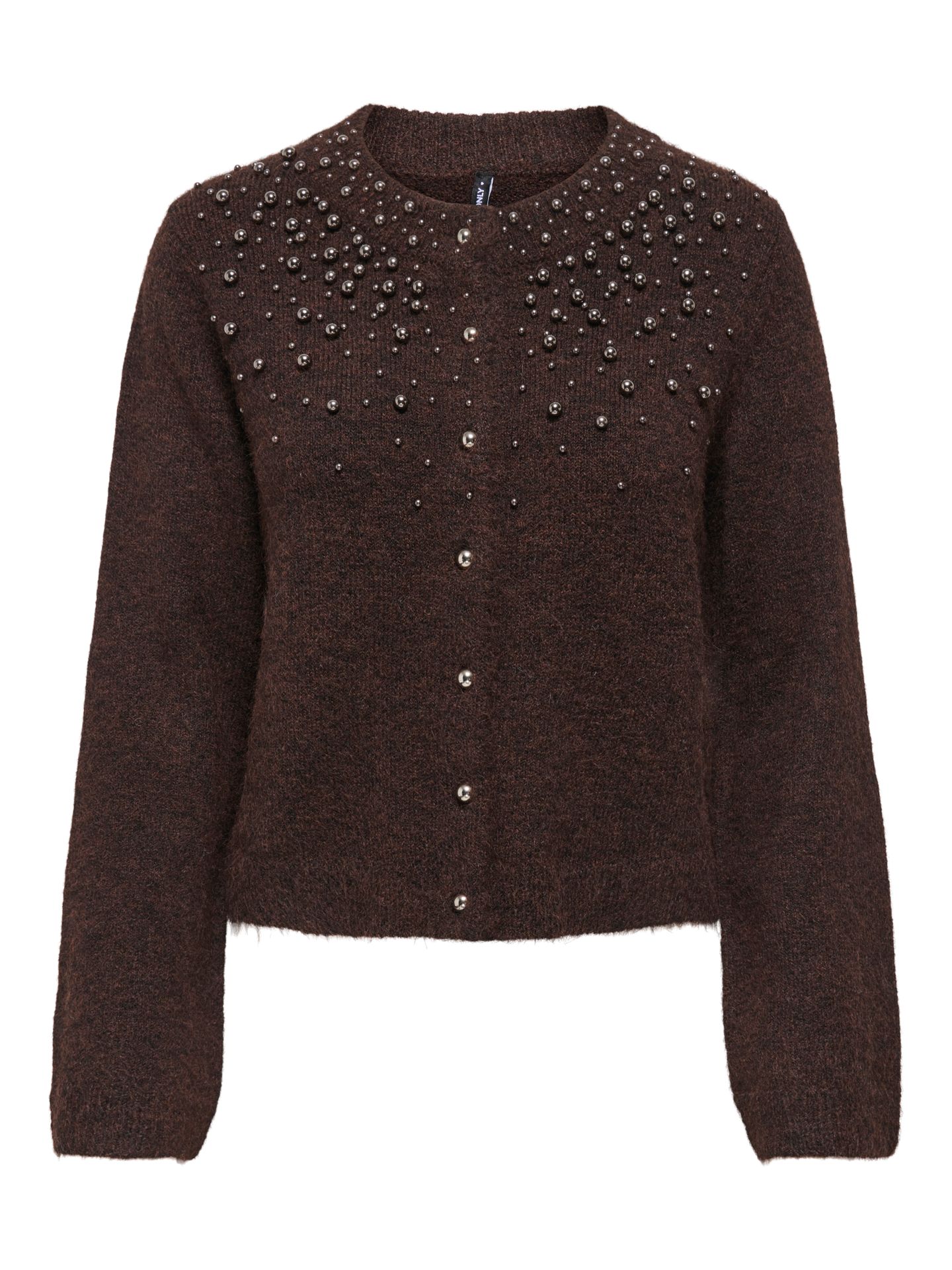 Only ONLMIGGIE LS O-NECK PEARL CARDI KNT Coffee Bean/Paris 00119996-EKA26011400003634