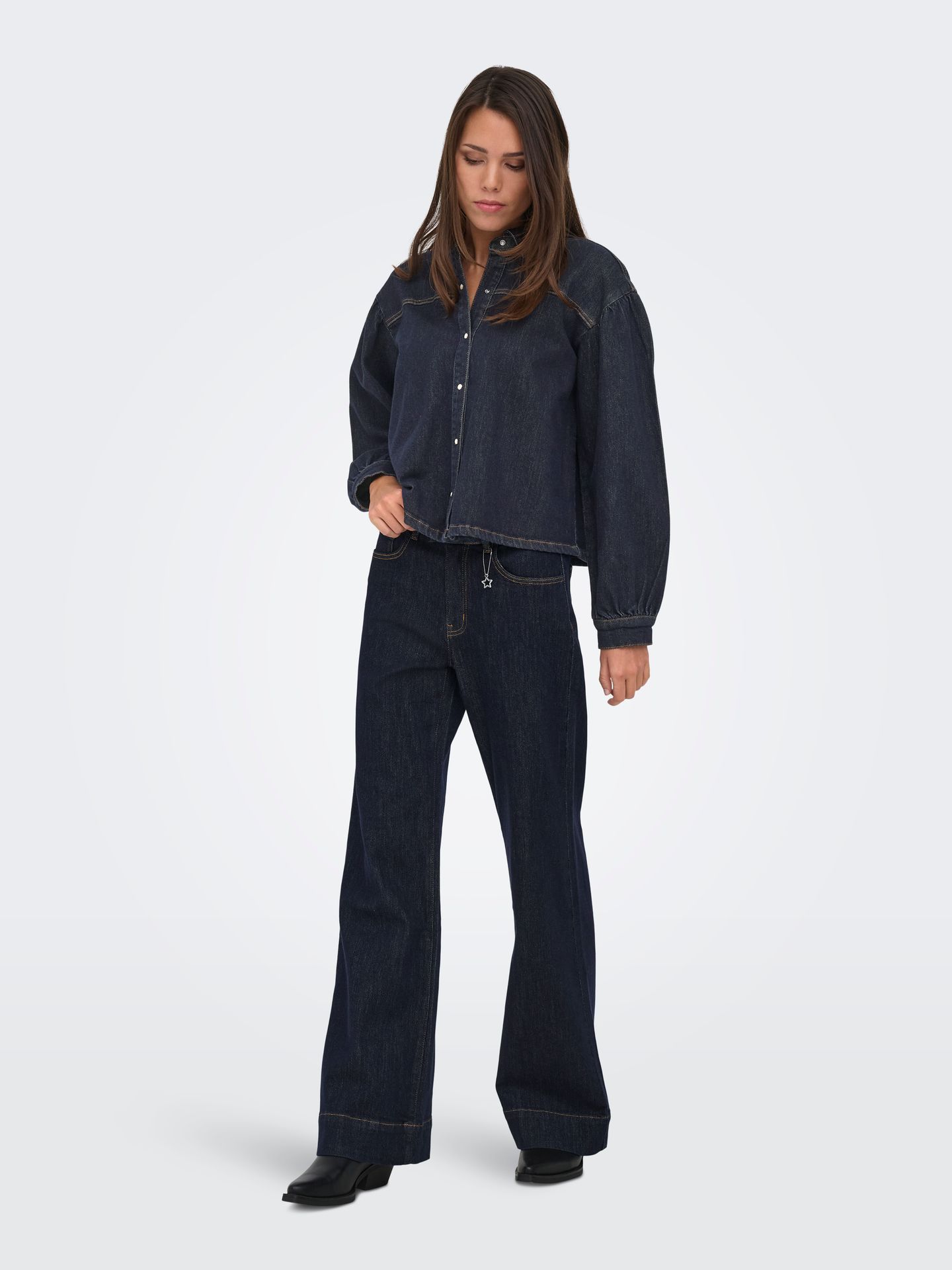 Only ONLNORELA LS RINSE DNM SHIRT MAE Dark Blue Denim 2900169481031