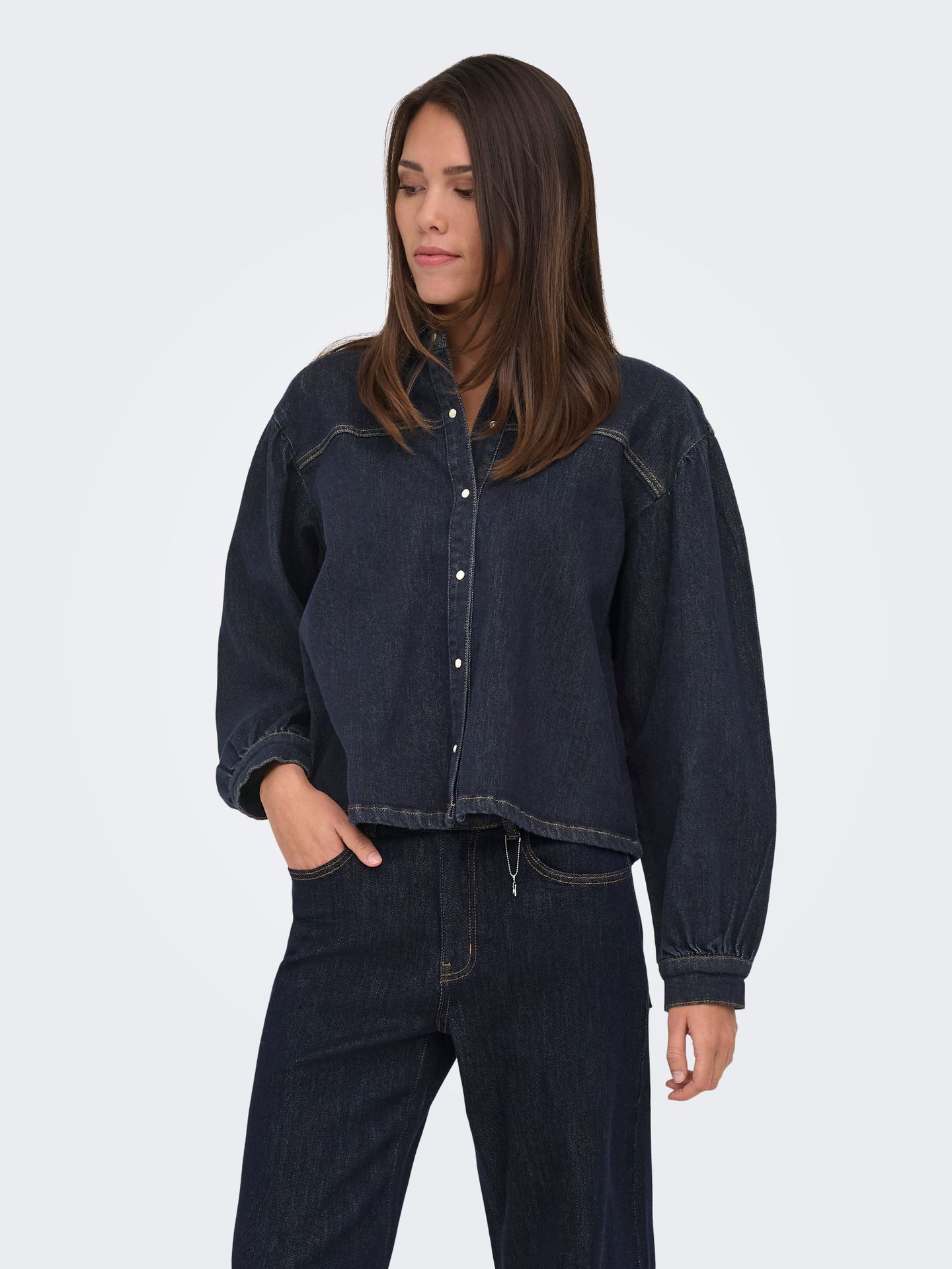 Only ONLNORELA LS RINSE DNM SHIRT MAE Dark Blue Denim 00119997-EKA26011400000064
