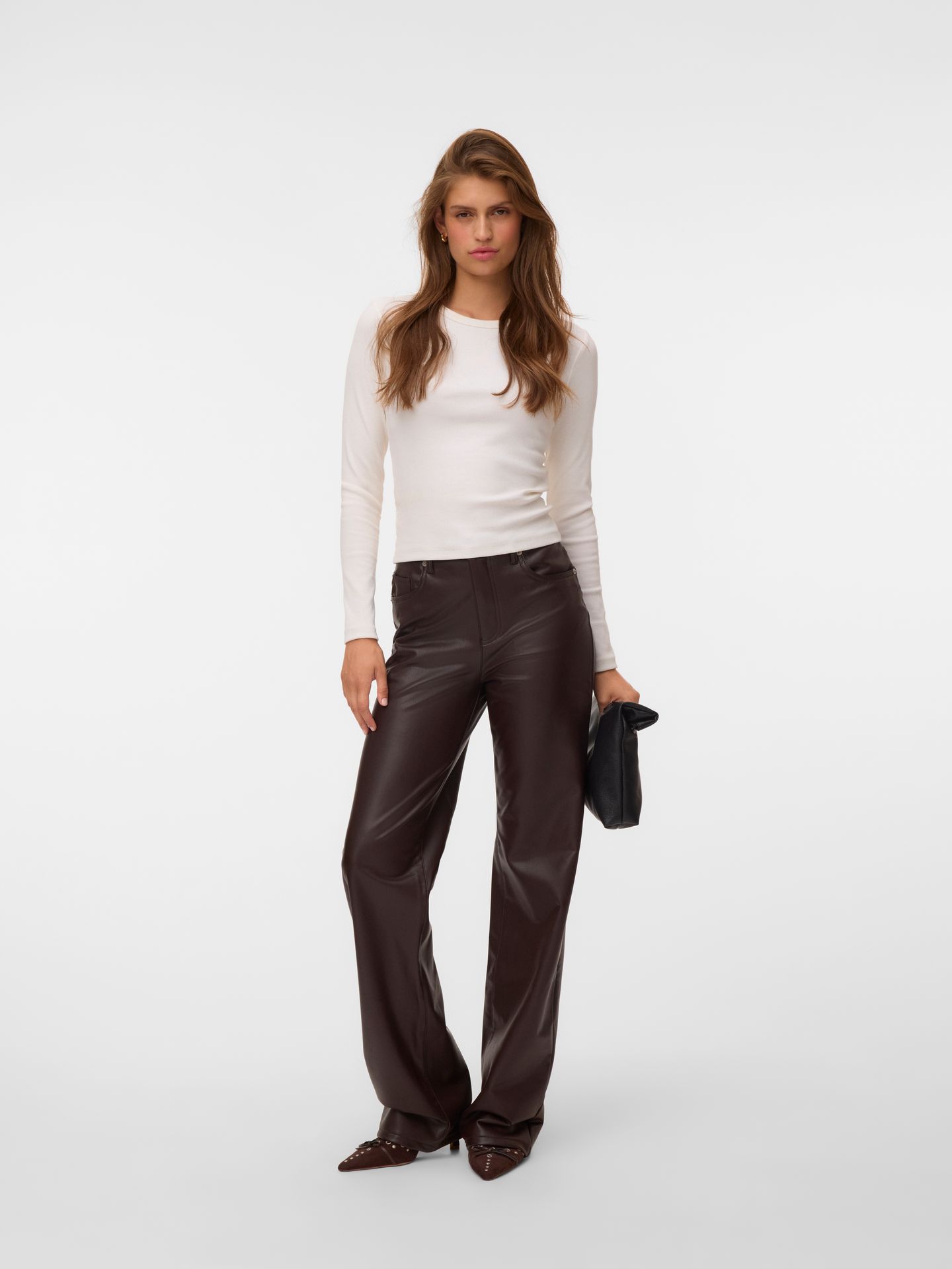Vero Moda VMTESSA HR WIDE PL PANTS NOOS Chocolate Torte 2900169488153