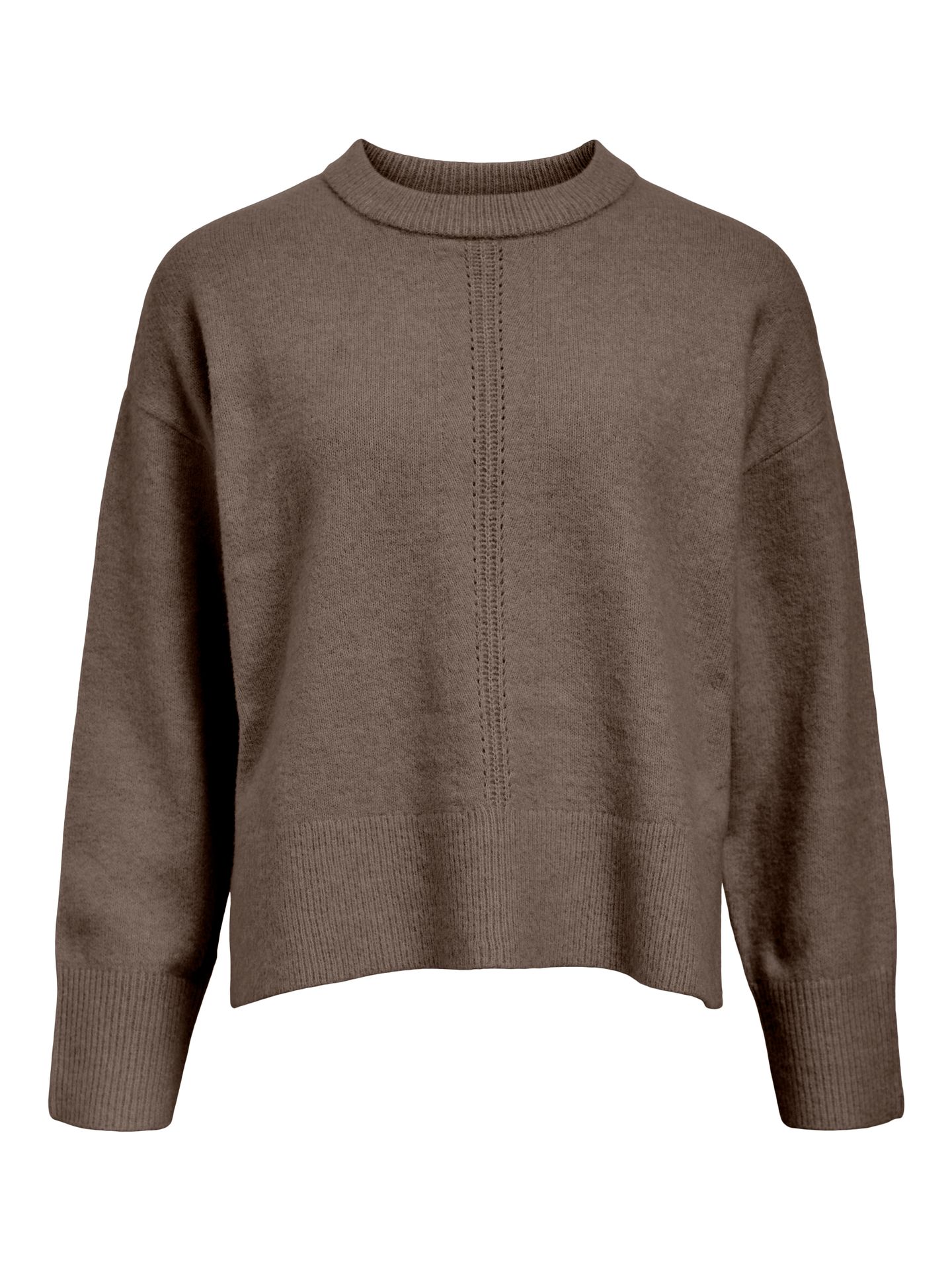 Object OBJJUNO L/S LO O-NECK KNIT NOOS Morel/Black 00120002-EKA22000400000121