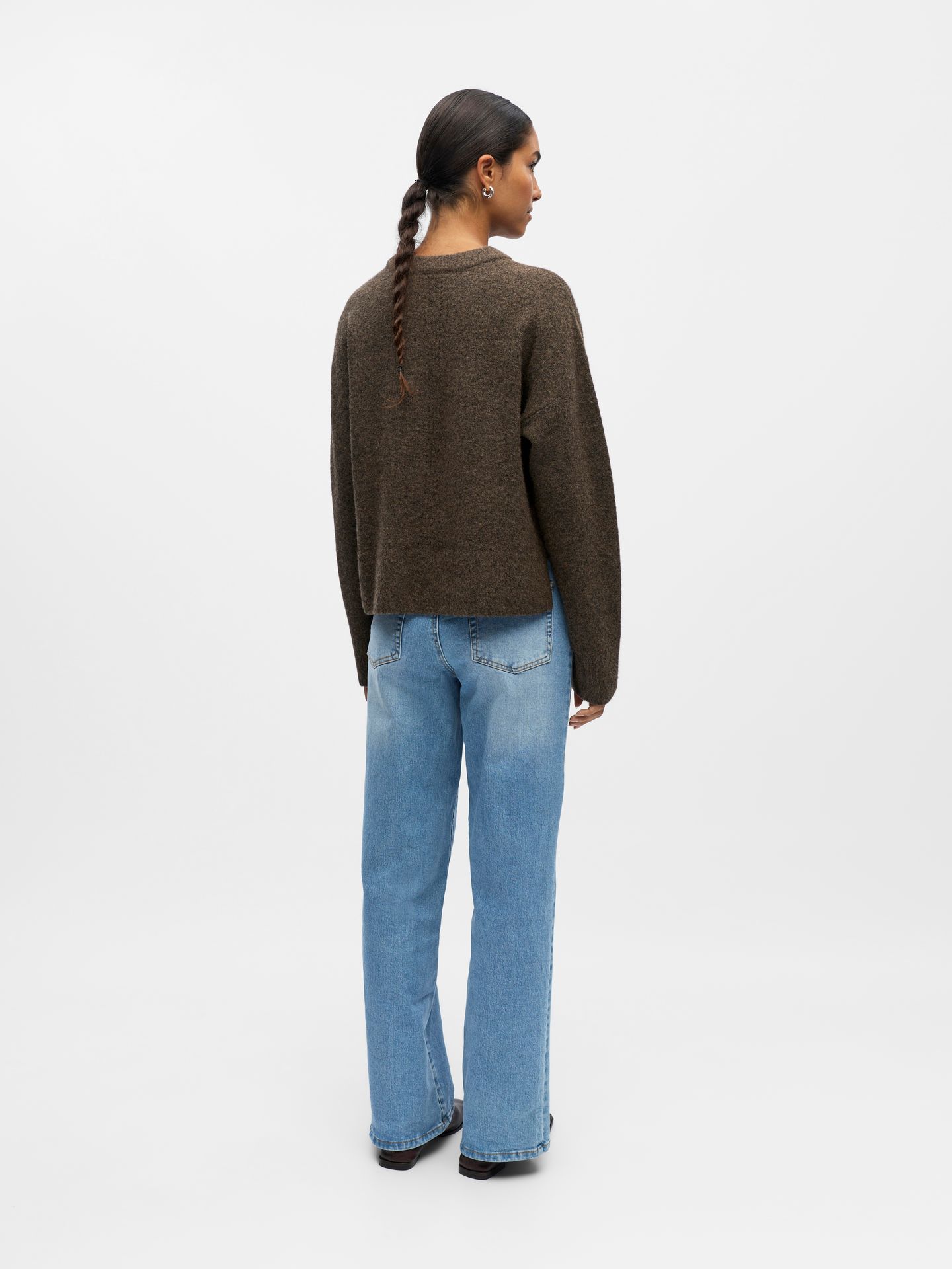 Object OBJJUNO L/S LO O-NECK KNIT NOOS Morel/Black 2900169491030