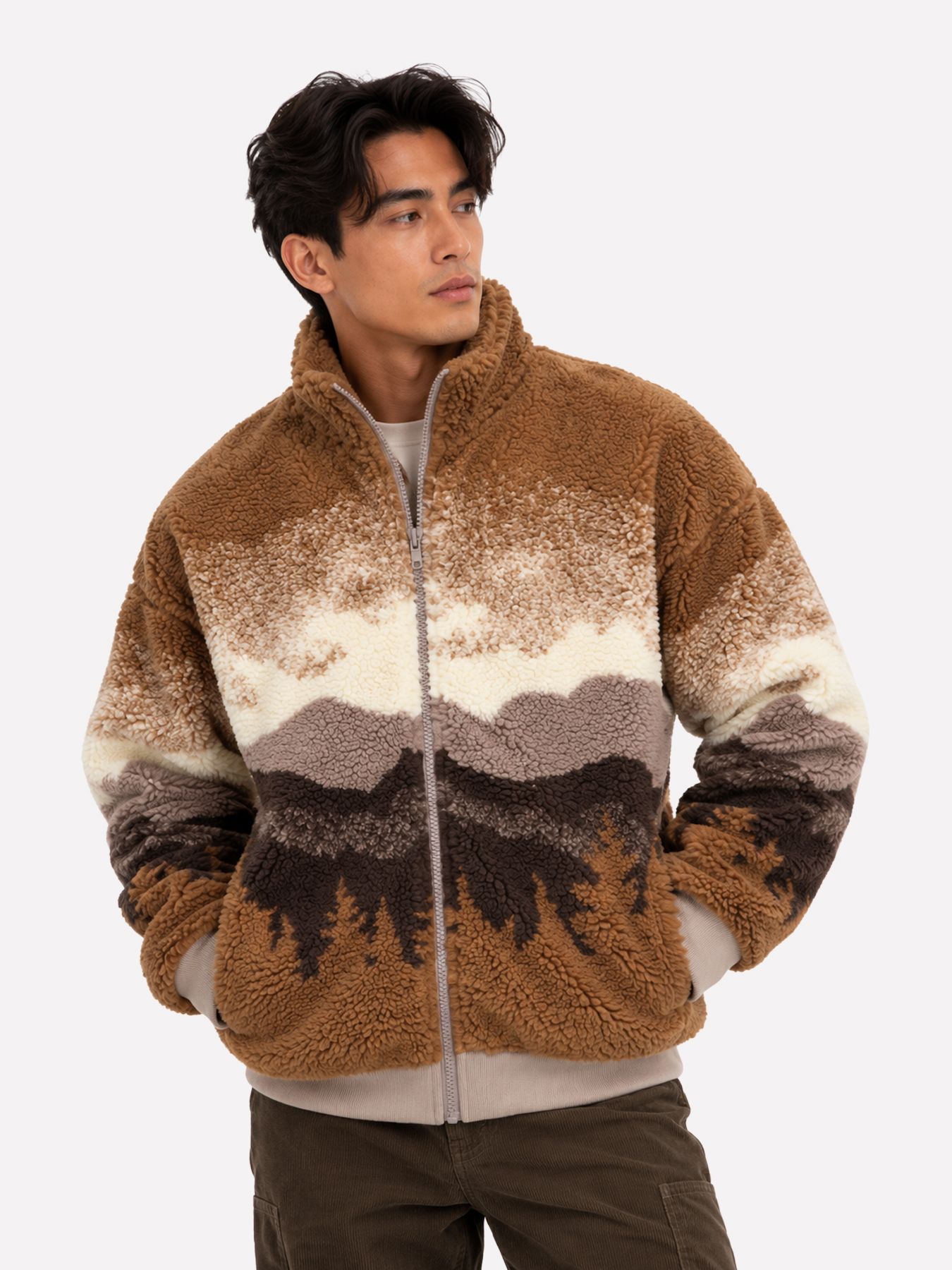 Only & Sons ONSADAM LIFE OVZ SHERPA BOMBER SWEA Fungi/FORREST 00120004-EKA26011400003730