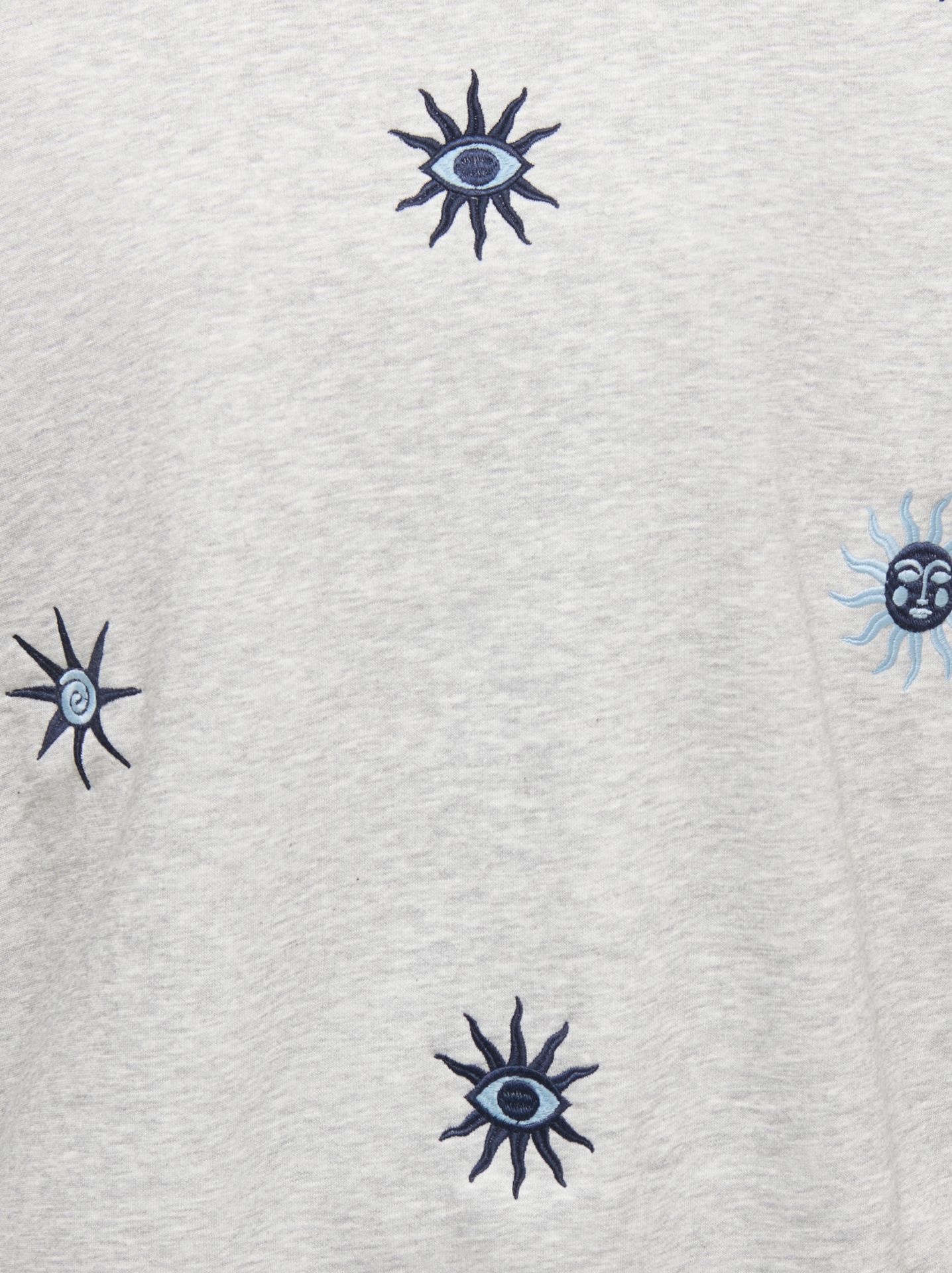 Only -NLLYN L/S EMBROIDERY BOX RS PR SWT Light Grey Melange/Soho 00120006-EKA26011400000516