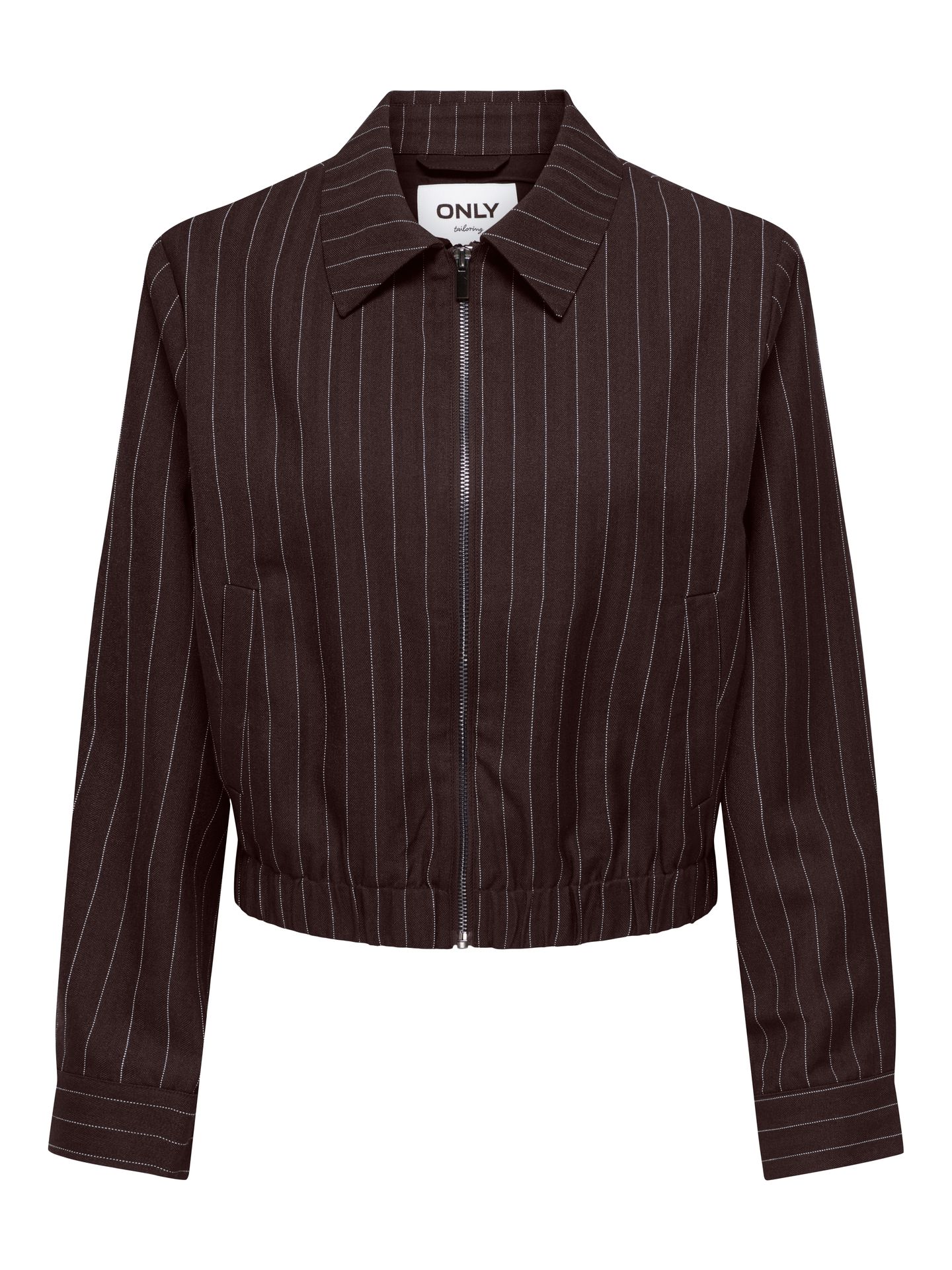 Only ONLALINE L/S PINSTRIPE BOMBER JACKE Chocolate Torte/CLOUD DANCER 2900169507038