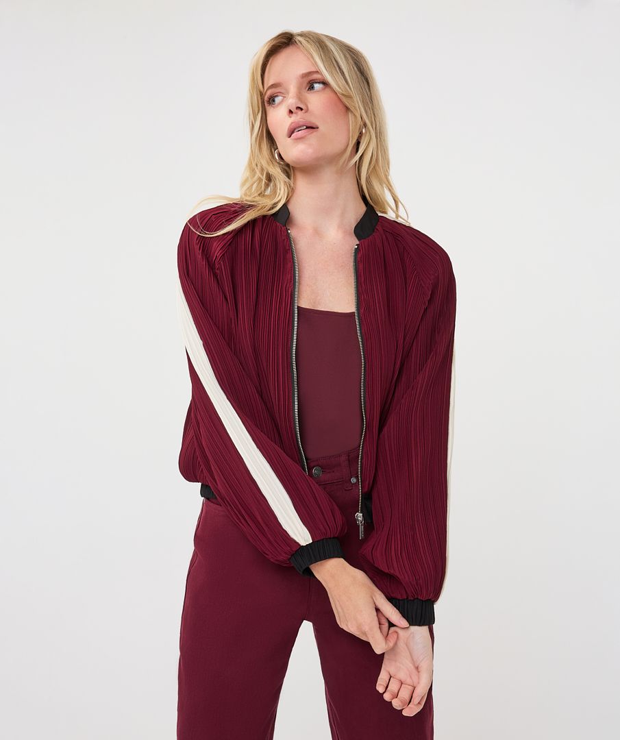 Esqualo Jacket bomber plisse 488 merlot 00120027-EKA26009300000056