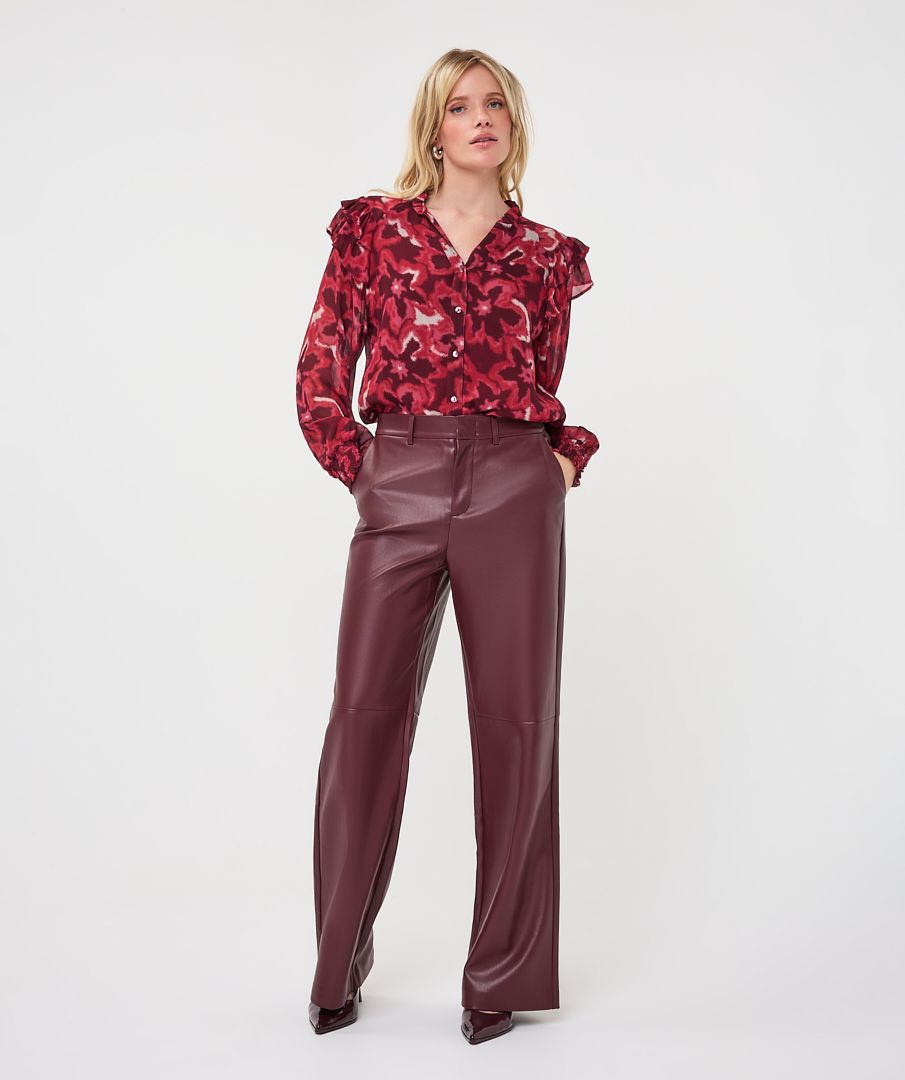Esqualo Blouse ruffle Autumn Bloom 999 print 2900169533129