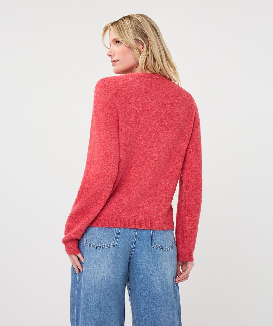 Esqualo Cardigan closed placket fancy buttons 530 raspberry 2900169534041