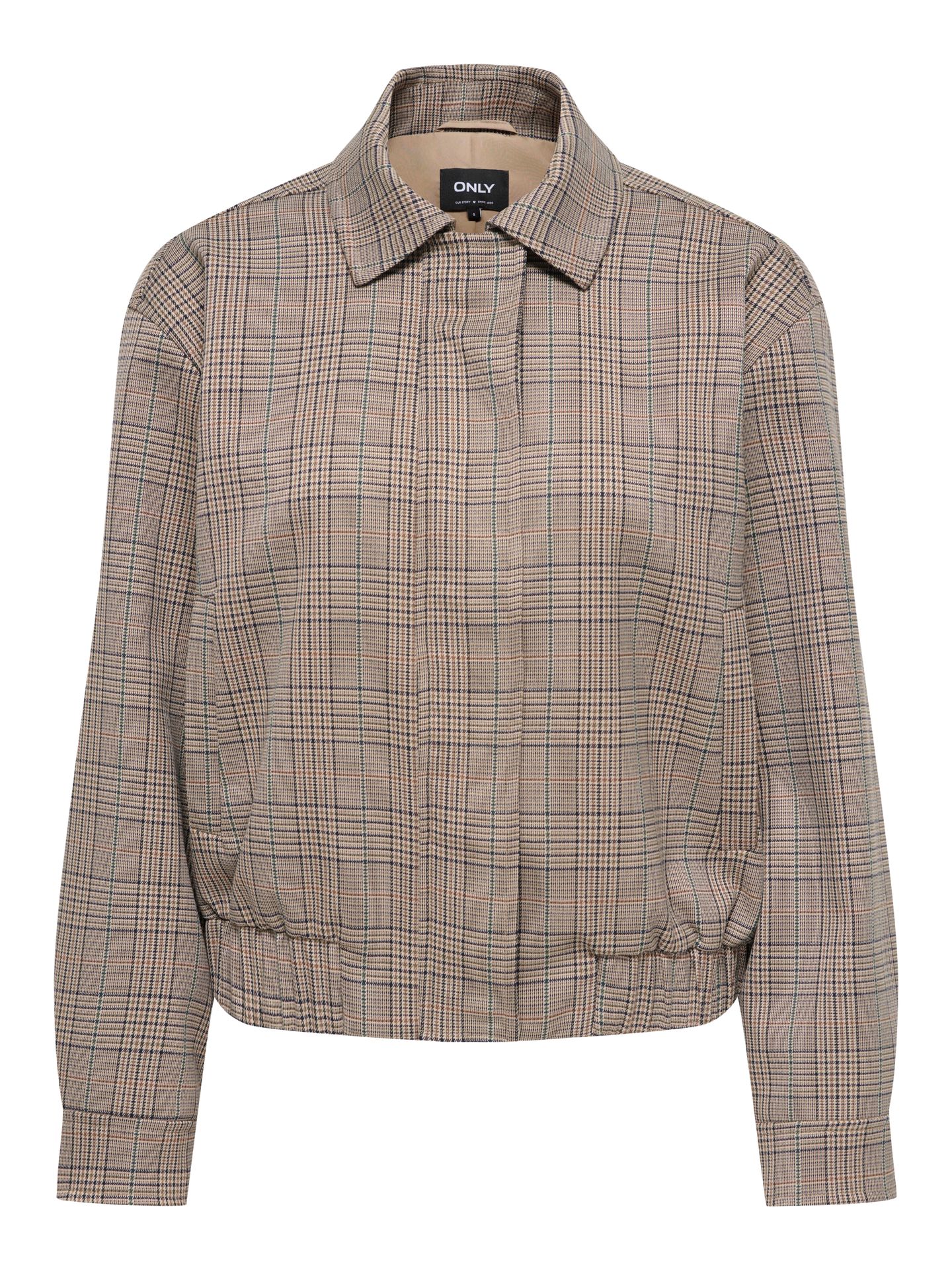Only ONLURSULA CHECK BOMBER JACKET OTW Toasted Coconut/Leo Washed 00120040-EKA26011400000371