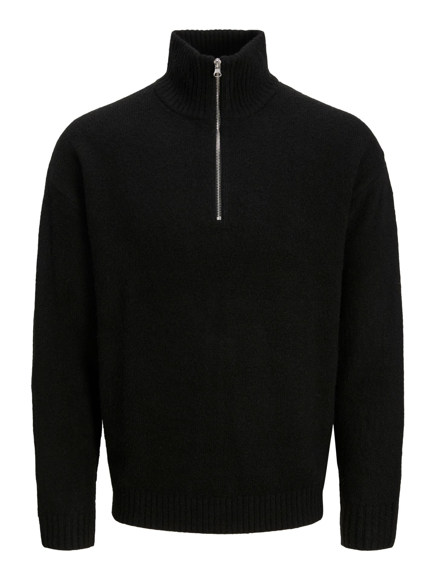 Jack & Jones JJESOHO OLLIE KNIT HALF ZIP SN Black 00120041-EKA26011400000232