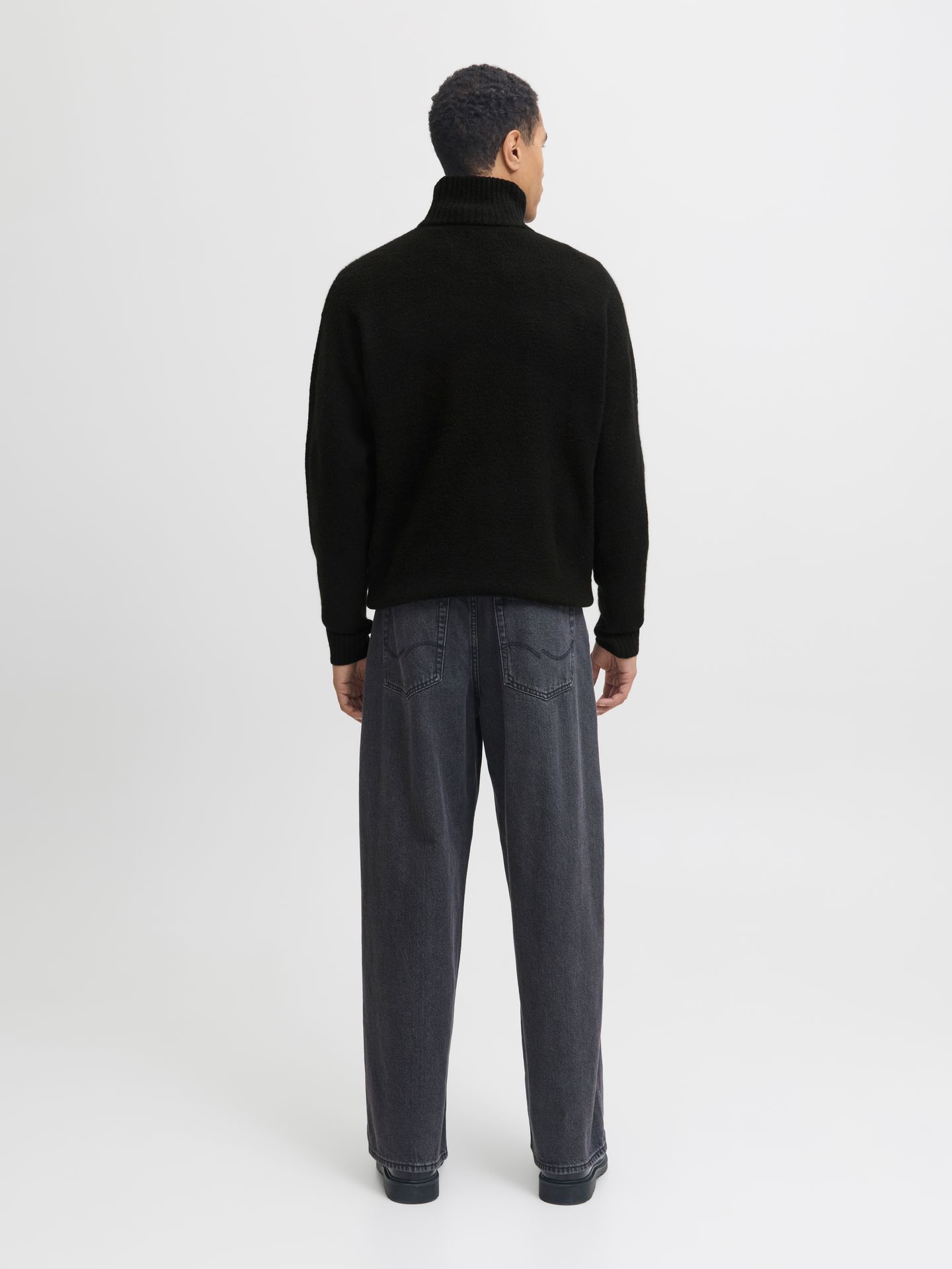 Jack & Jones JJESOHO OLLIE KNIT HALF ZIP SN Black 2900169718021