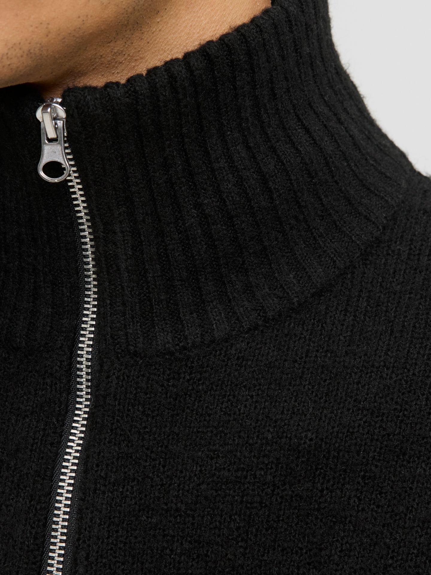 Jack & Jones JJESOHO OLLIE KNIT HALF ZIP SN Black 2900169718021