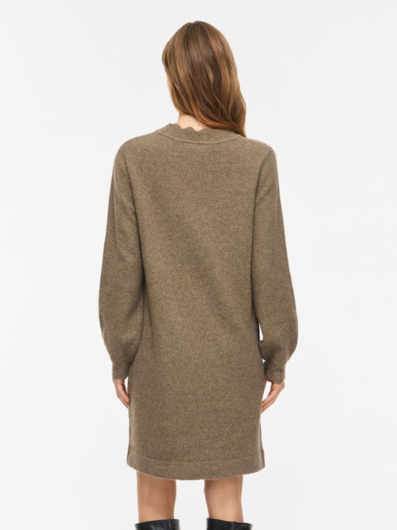 Vila VINIKOLINA O-NECK L/S KNIT DRESS - Falcon/MELANGE 2900169564048
