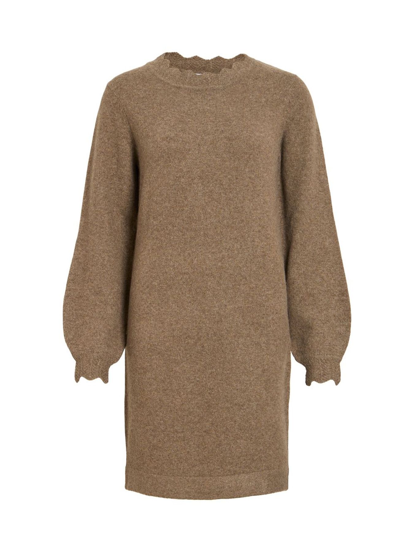 Vila VINIKOLINA O-NECK L/S KNIT DRESS - Falcon/MELANGE 2900169564048