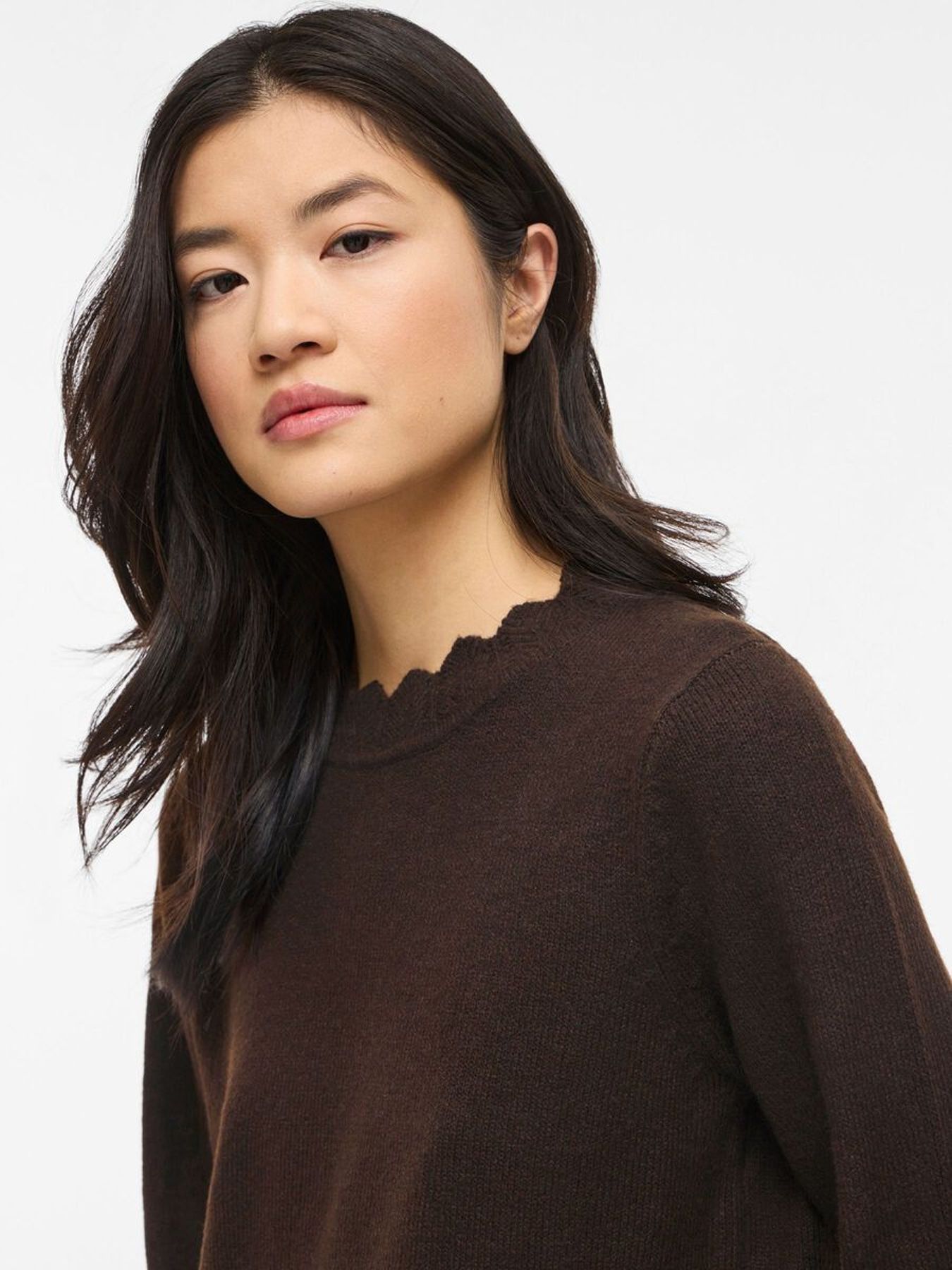Vila VINIKOLINA O-NECK L/S KNIT DRESS - Coffee Bean/MELANGE 2900169744051