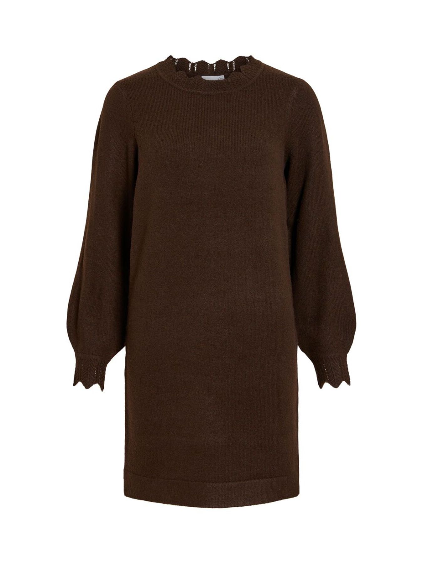Vila VINIKOLINA O-NECK L/S KNIT DRESS - Coffee Bean/MELANGE 2900169744051