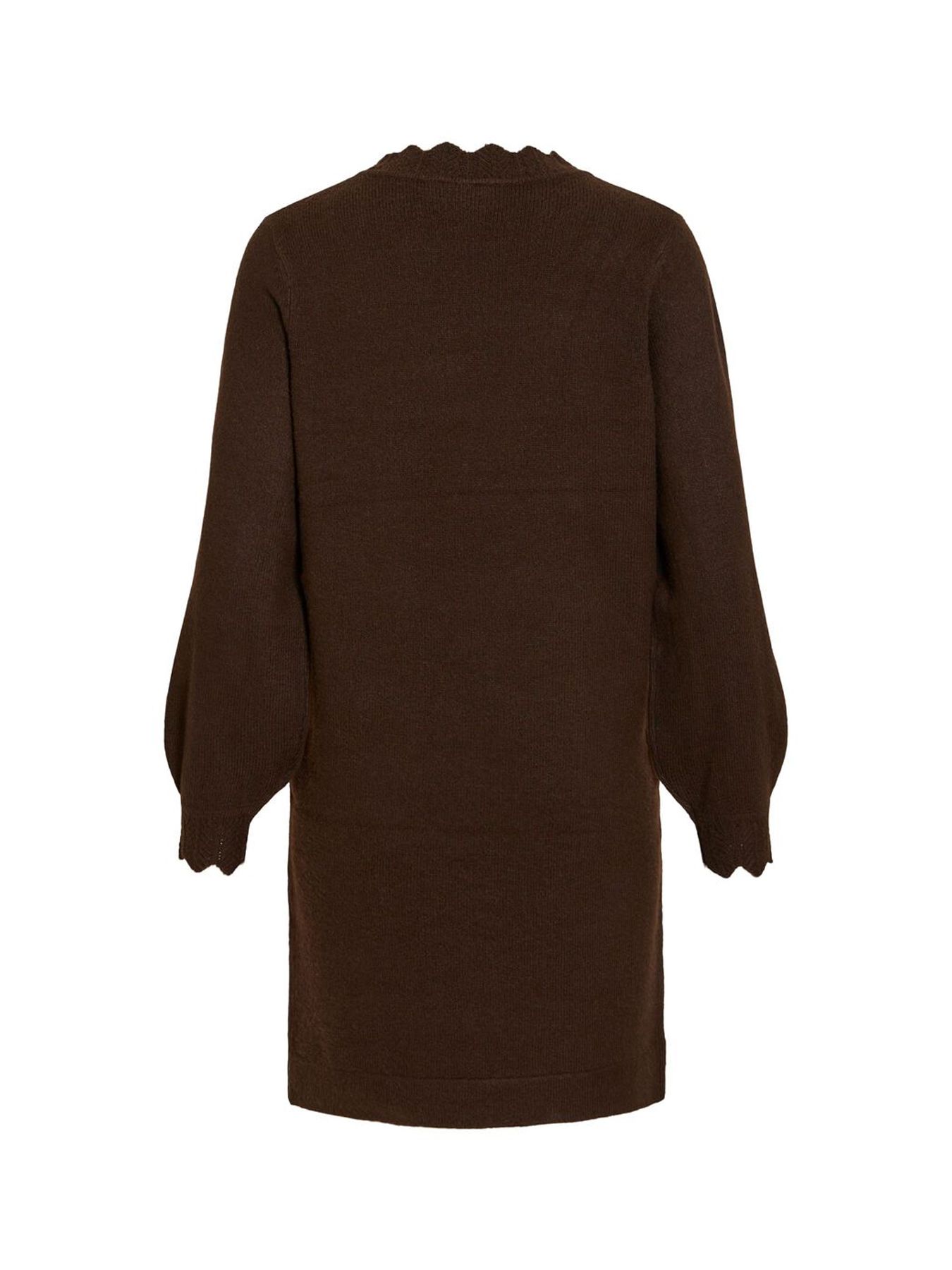 Vila VINIKOLINA O-NECK L/S KNIT DRESS - Coffee Bean/MELANGE 2900169744051