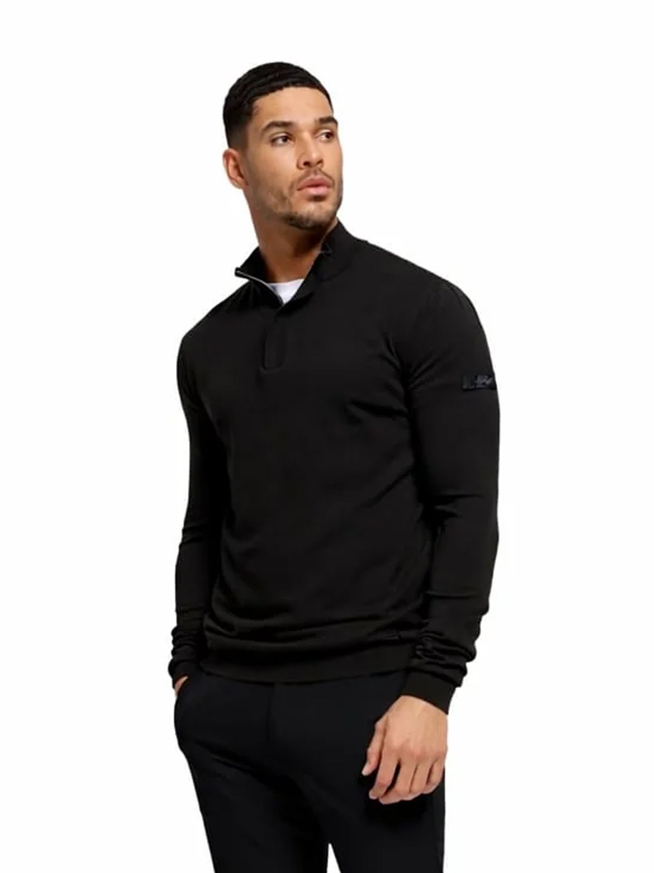 Malelions Malelions Men Knitted Quarter Zip 49001 black 00120045-EKA26010700000006
