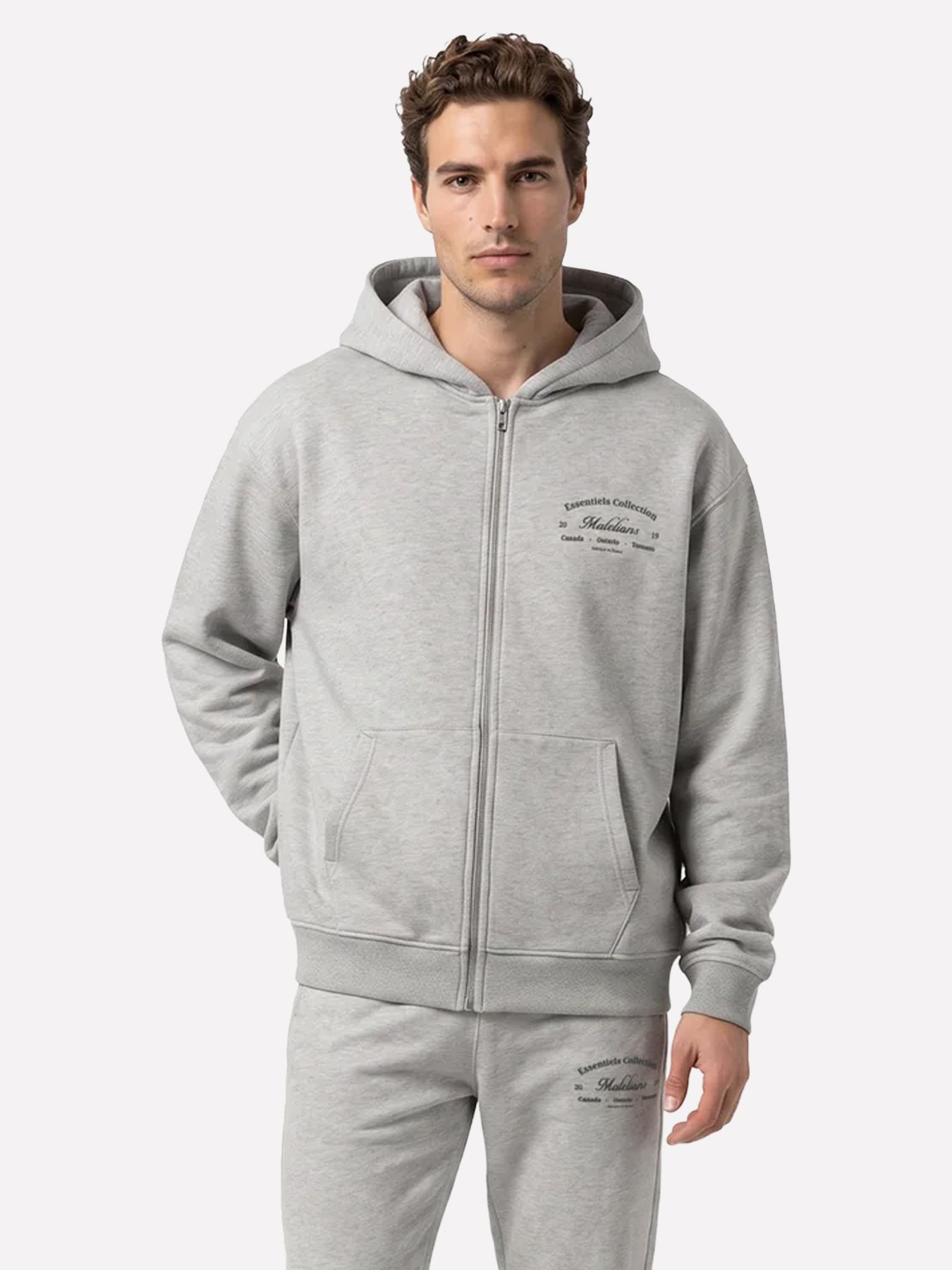 Malelions Malelions Men Marina Zip Hoodie 41003 grey melange 2900169573064