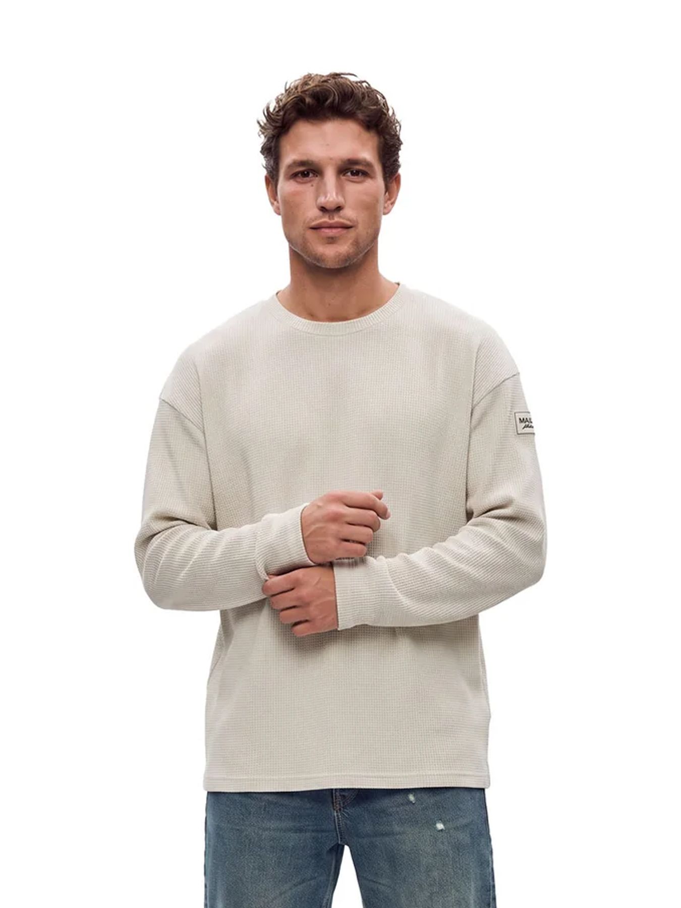 Malelions Malelions Men Collection Waffle Longsleeve T-Shirt 40002 off-white 00120051-EKA26010700000018