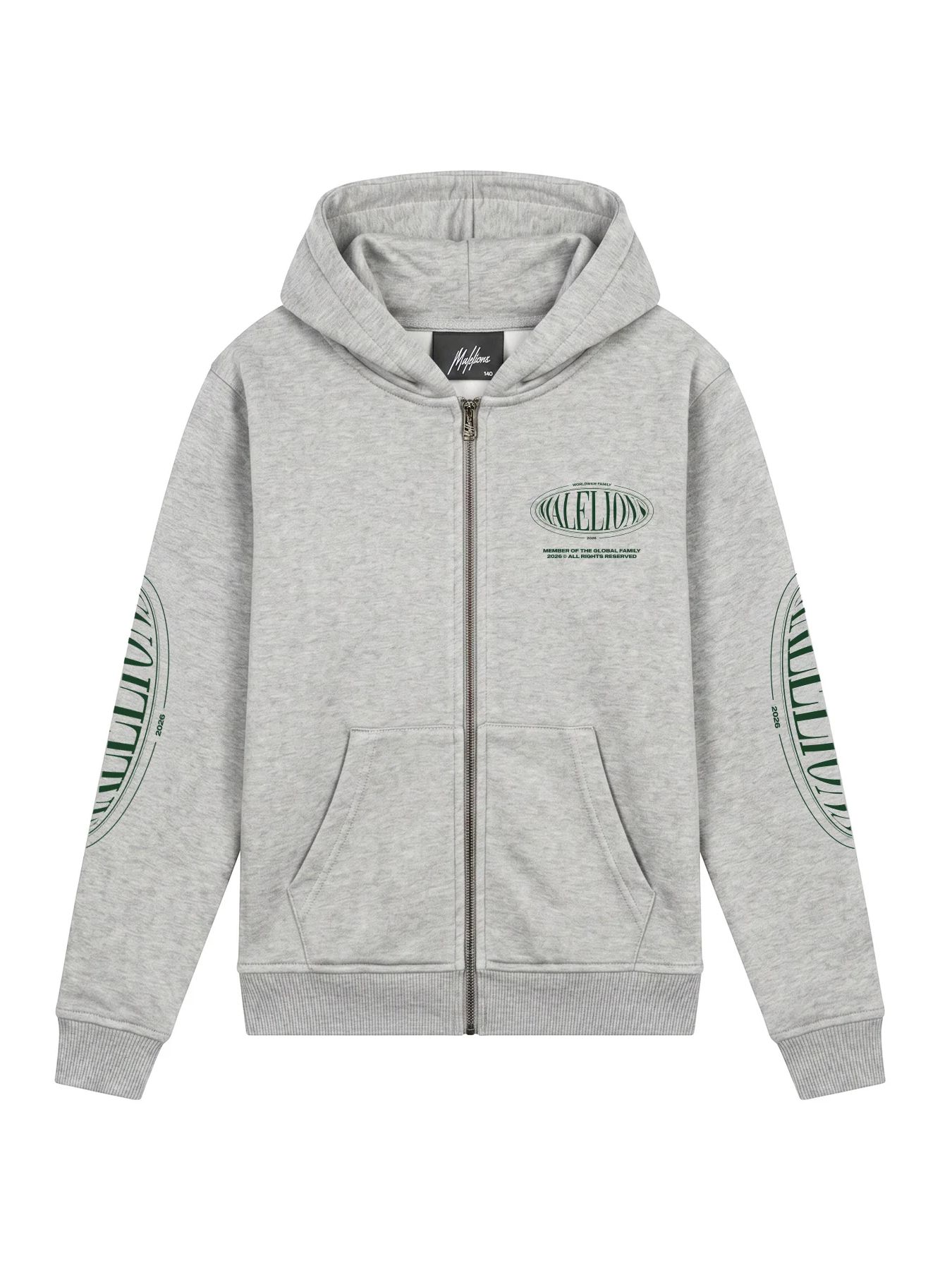 Malelions Malelions Junior Relaxed Lifestyle Zip Hoodie 41003 grey melange 00120061-EKA26010700000031