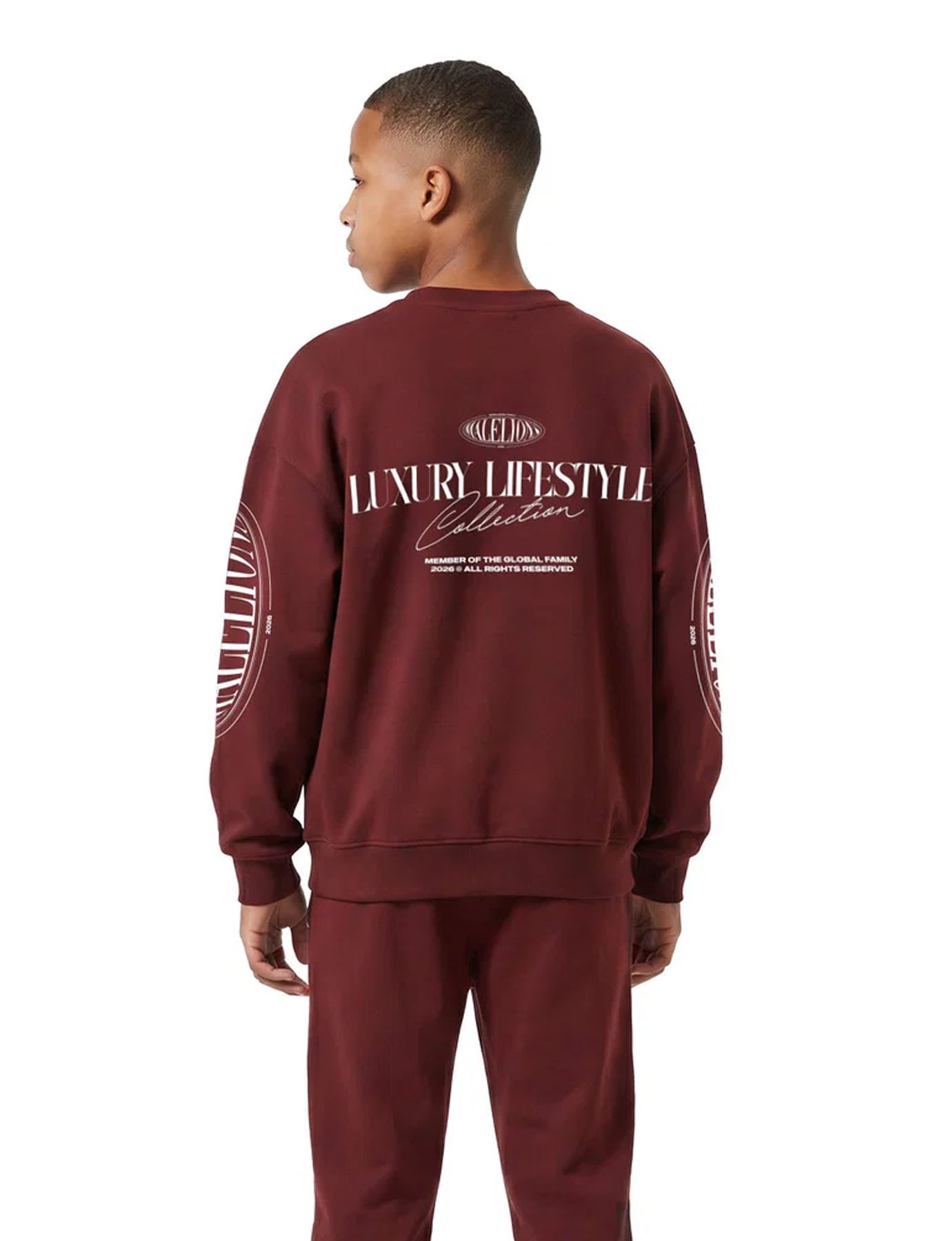 Malelions Malelions Junior Relaxed Lifestyle Sweater 45004 burgundy 2900169590030