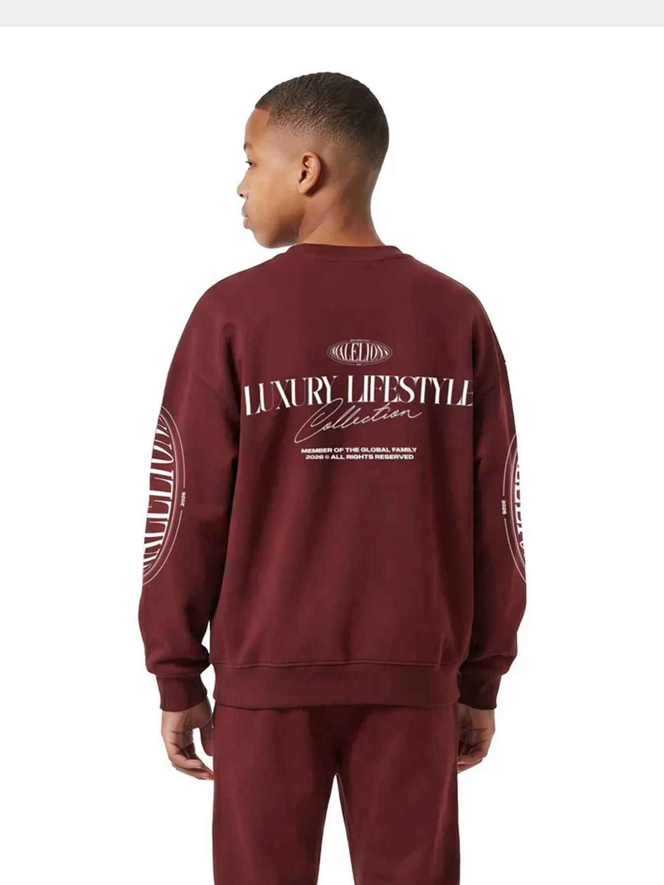 Malelions Malelions Junior Relaxed Lifestyle Sweater 45004 burgundy 2900169590030