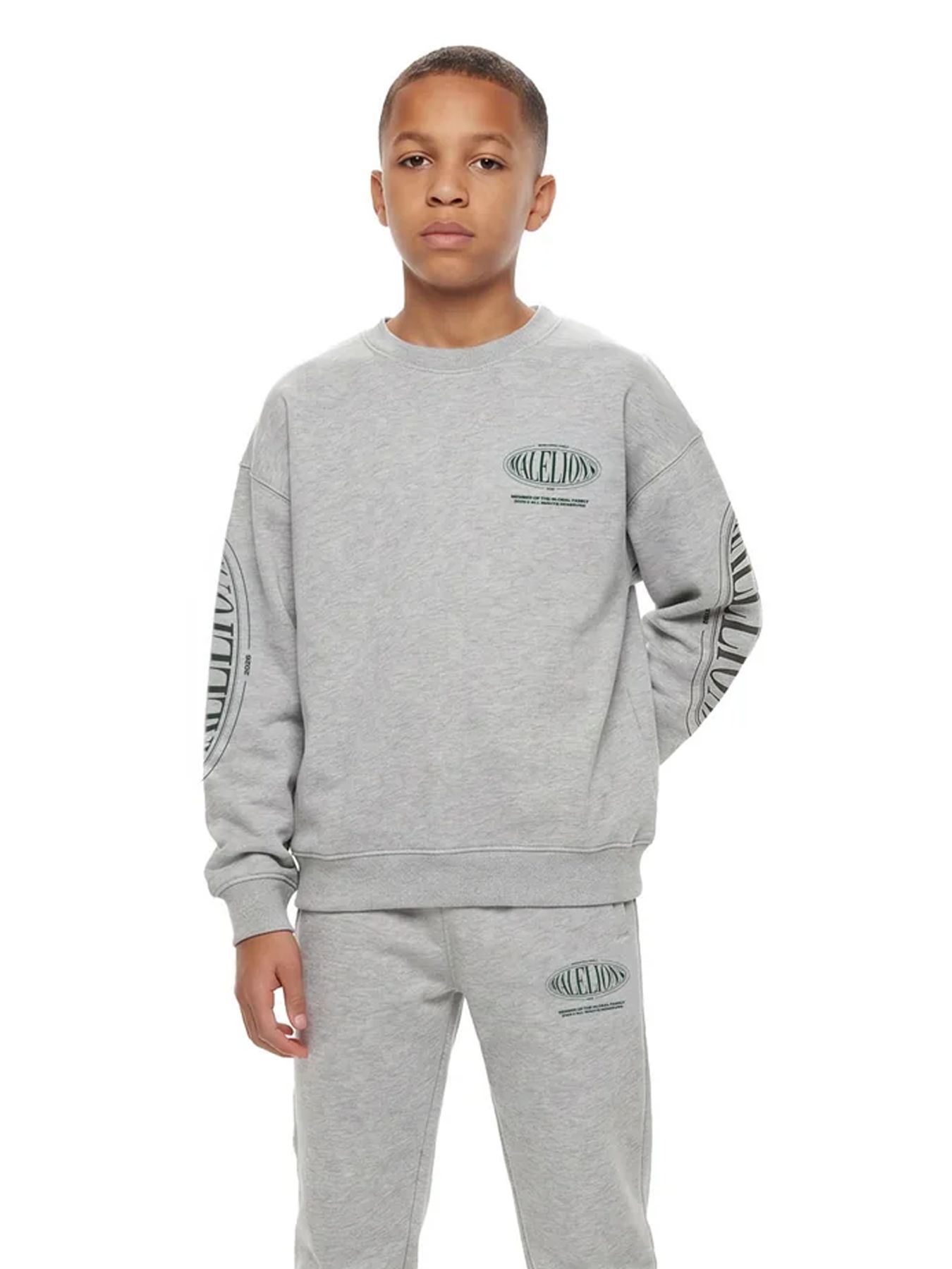 Malelions Malelions Junior Relaxed Lifestyle Sweater 41003 grey melange 2900169589058