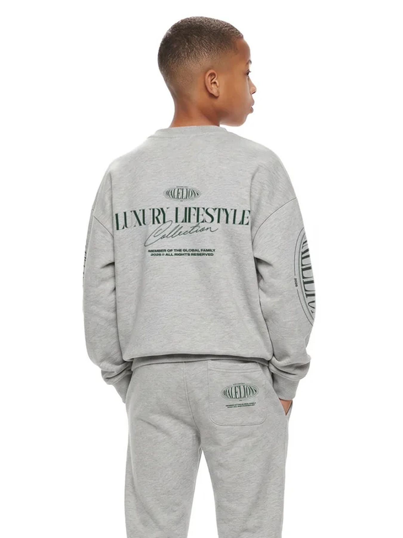 Malelions Malelions Junior Relaxed Lifestyle Sweater 41003 grey melange 2900169589058