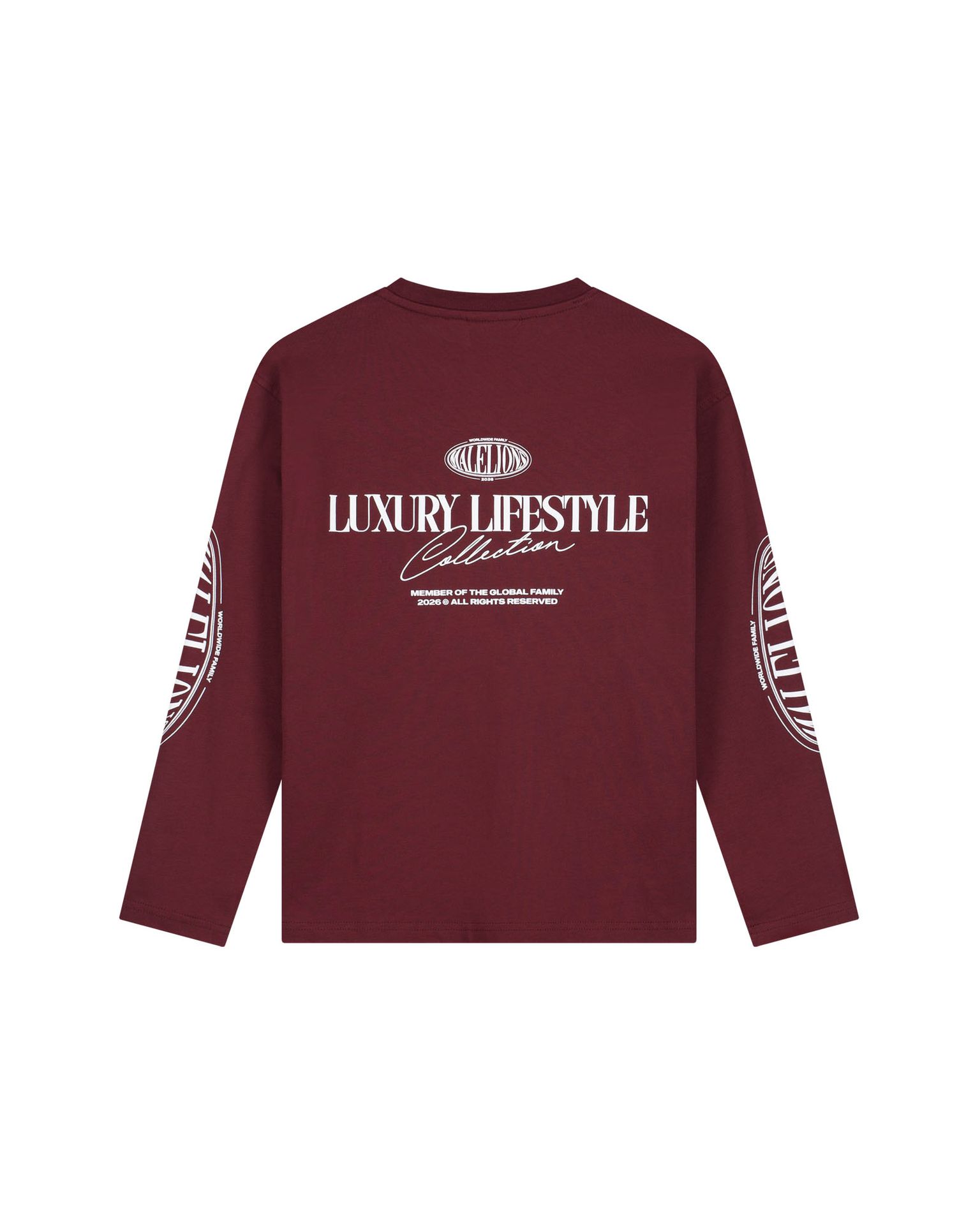 Malelions Malelions Junior Relaxed Lifestyle LongsleeveShirt 45004 burgundy 2900171702056