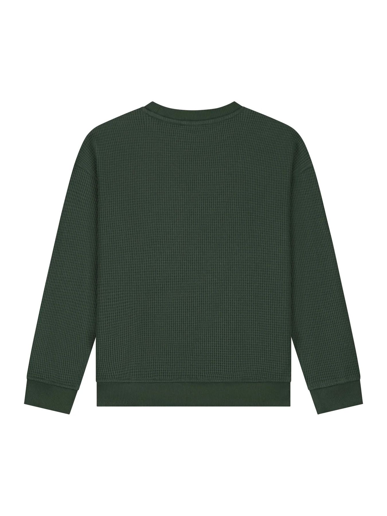 Malelions Malelions Junior Relaxed Basic Waffle Sweater 43023 racing green 2900169597039
