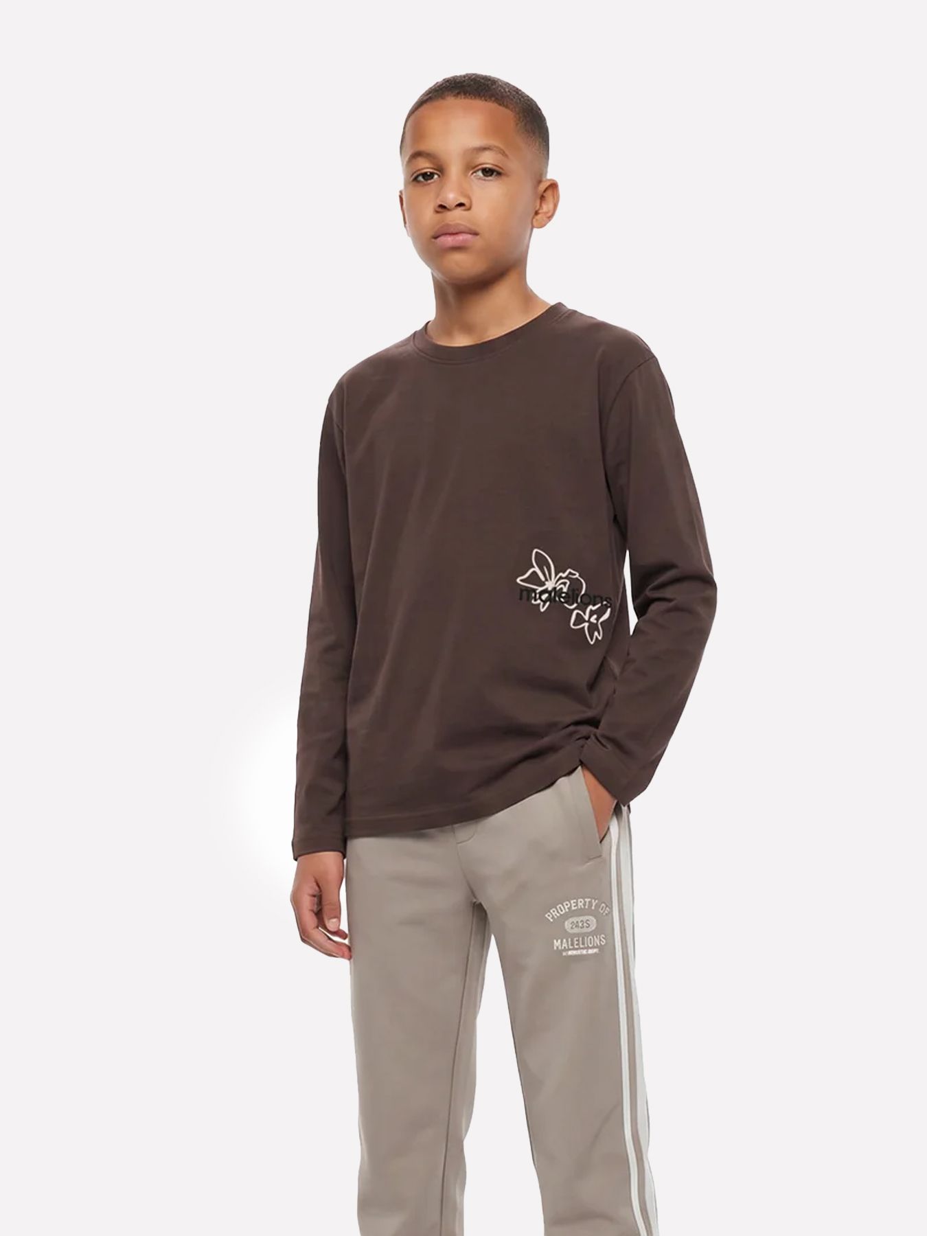 Malelions Malelions Junior Relaxed Flower Longsleeve T-Shirt 50001 brown 2900169598050