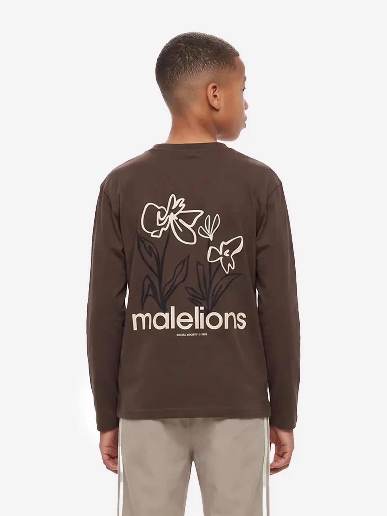 Malelions Malelions Junior Relaxed Flower Longsleeve T-Shirt 50001 brown 2900169598050