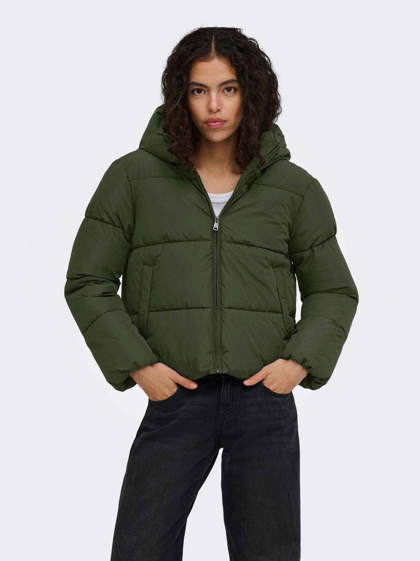 Only ONLJUTA SHORT PUFFER OTW NOOS Forest Night 2900170114058
