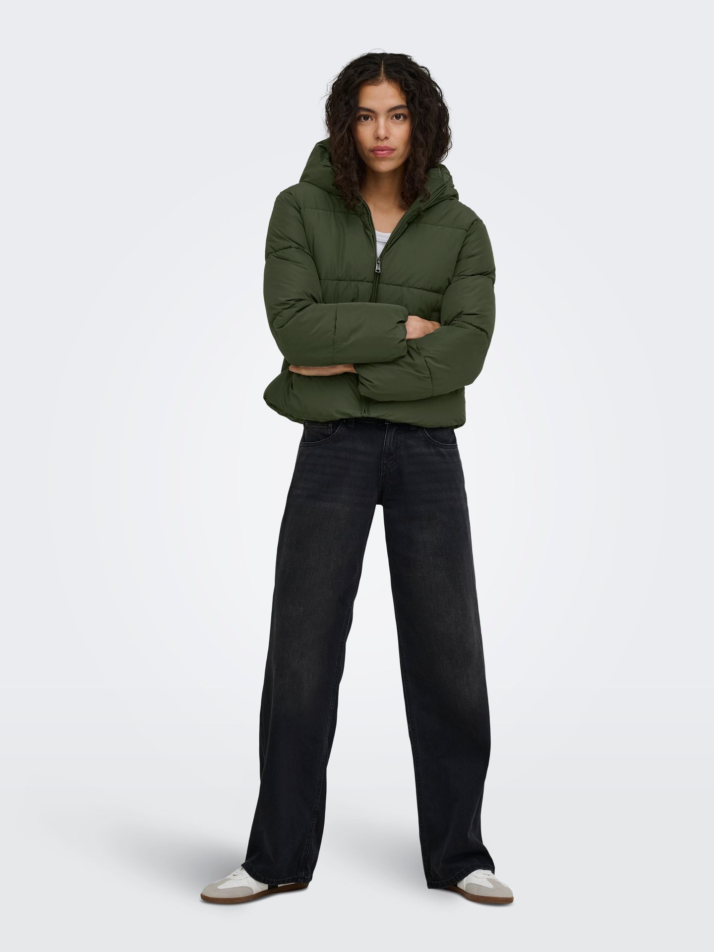 Only ONLJUTA SHORT PUFFER OTW NOOS Forest Night 2900170114058