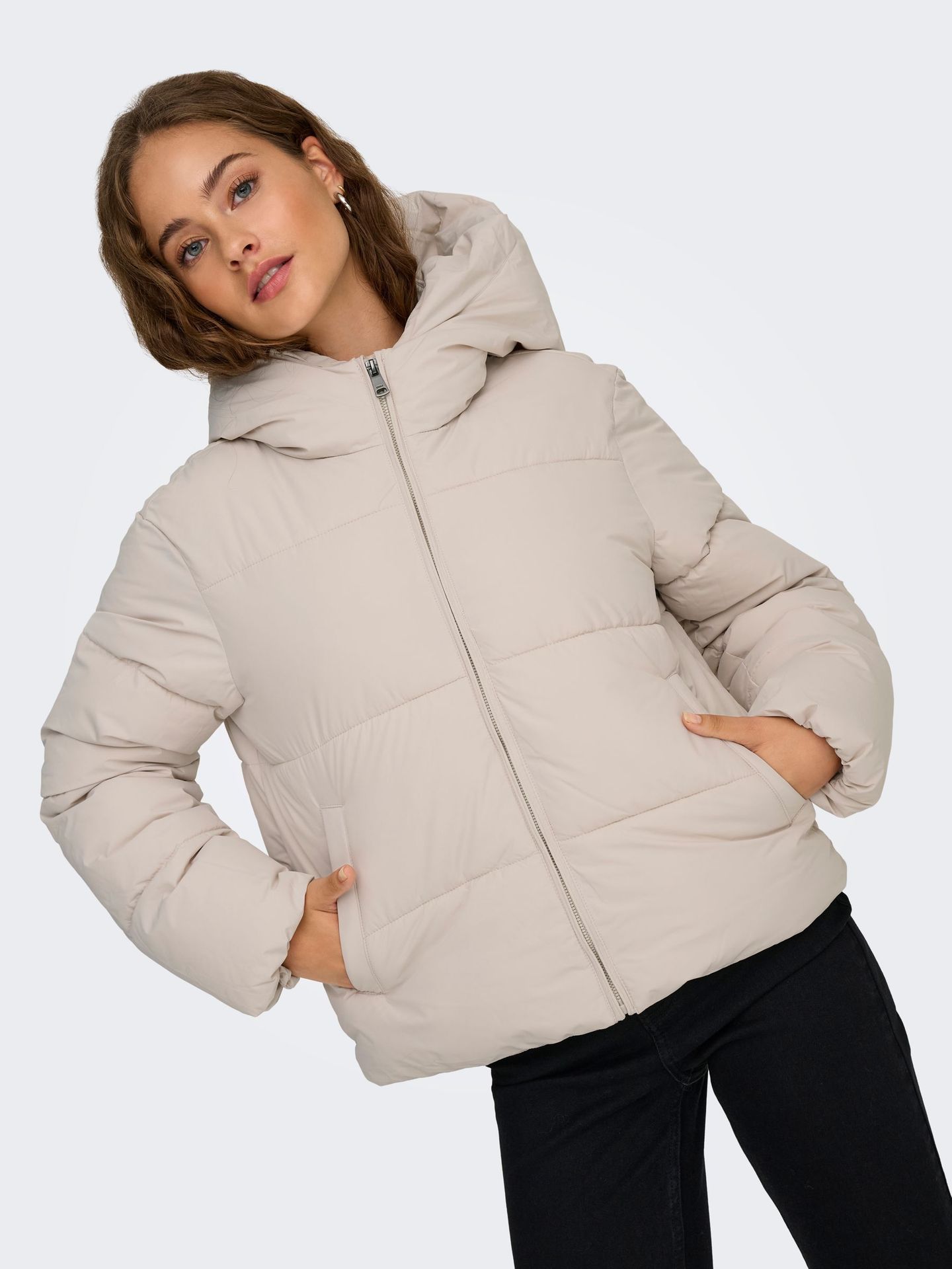 Only ONLJUTA SHORT PUFFER OTW NOOS Pumice Stone 2900169607028