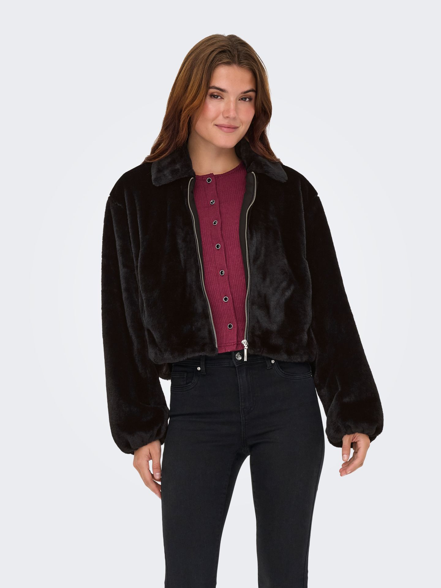 Only ONLDANA FAUX FUR JACKET CC OTW Black 2900169613036