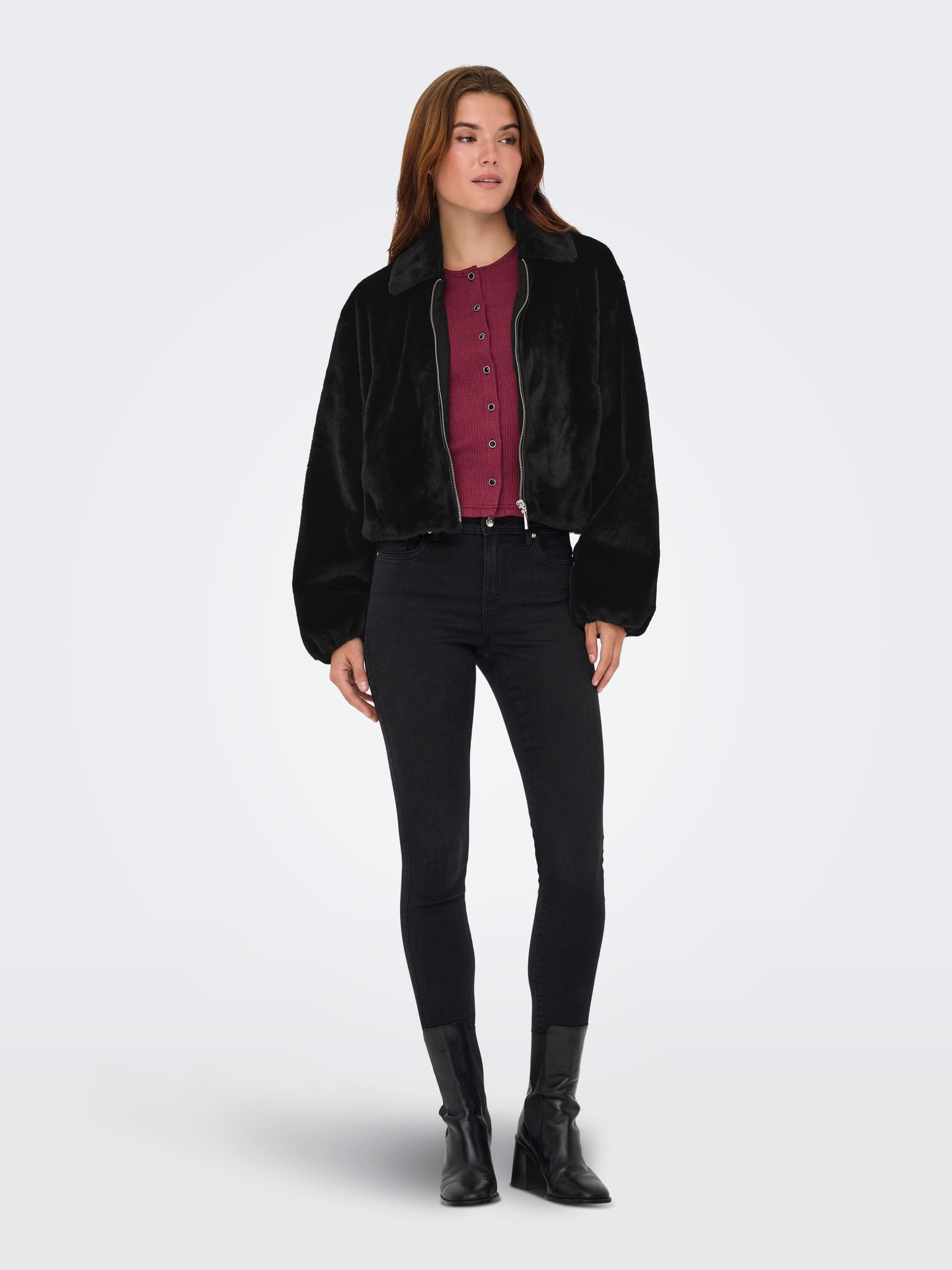 Only ONLDANA FAUX FUR JACKET CC OTW Black 2900169613036