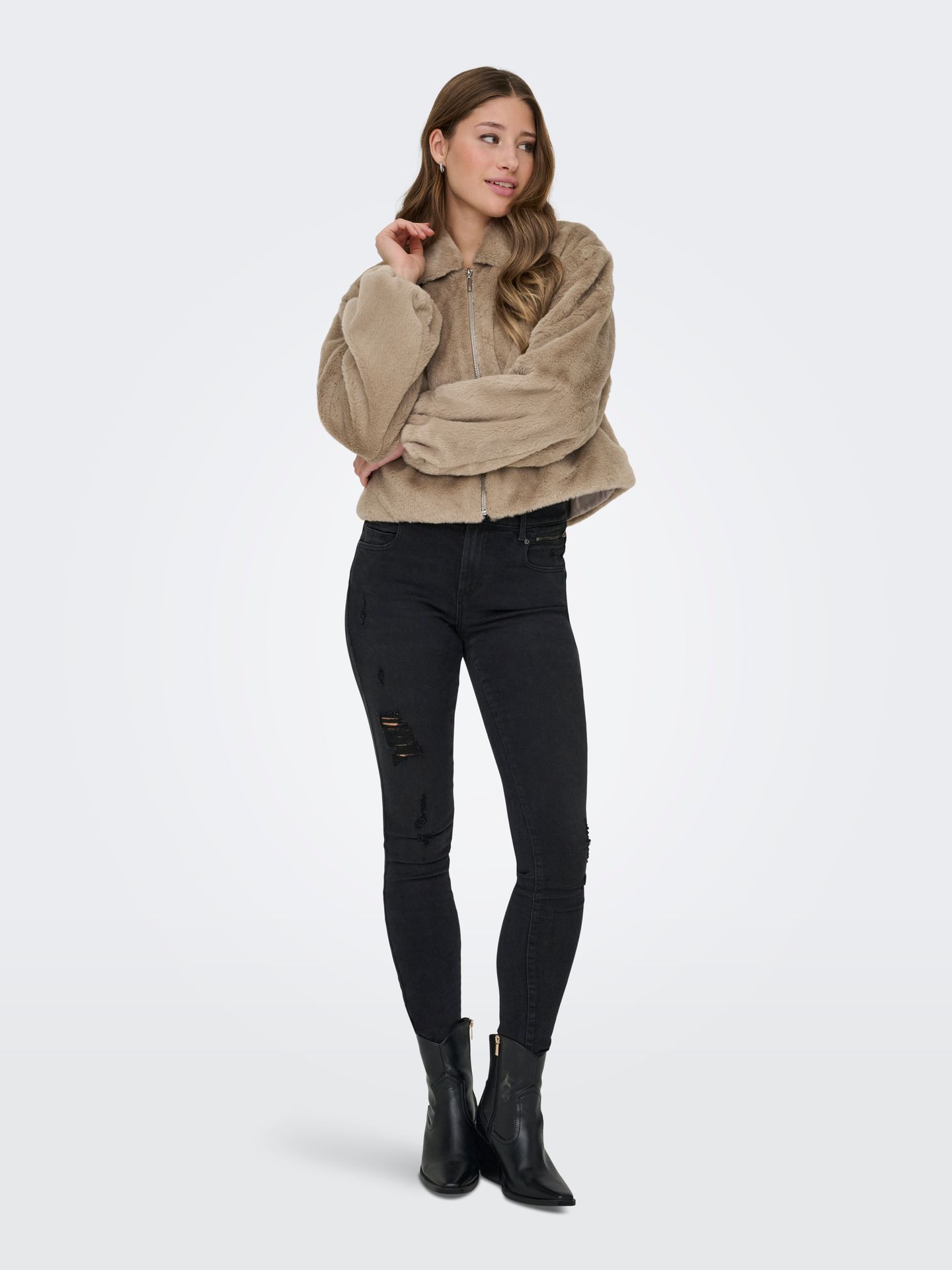 Only ONLDANA FAUX FUR JACKET CC OTW Silver Mink 2900169623011