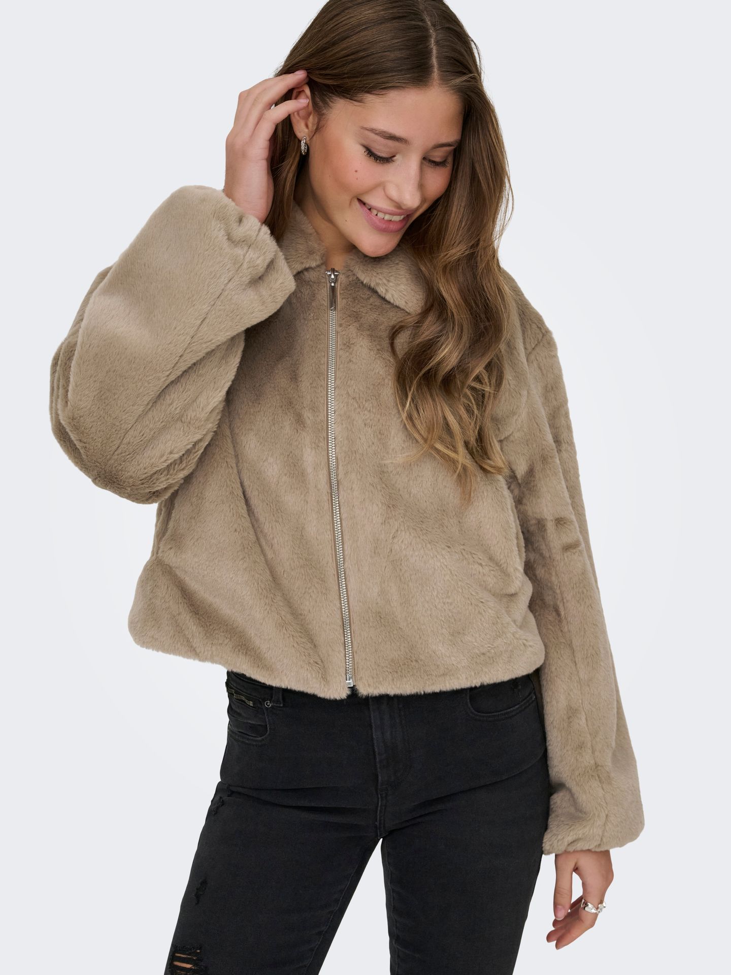 Only ONLDANA FAUX FUR JACKET CC OTW Silver Mink 2900169623011