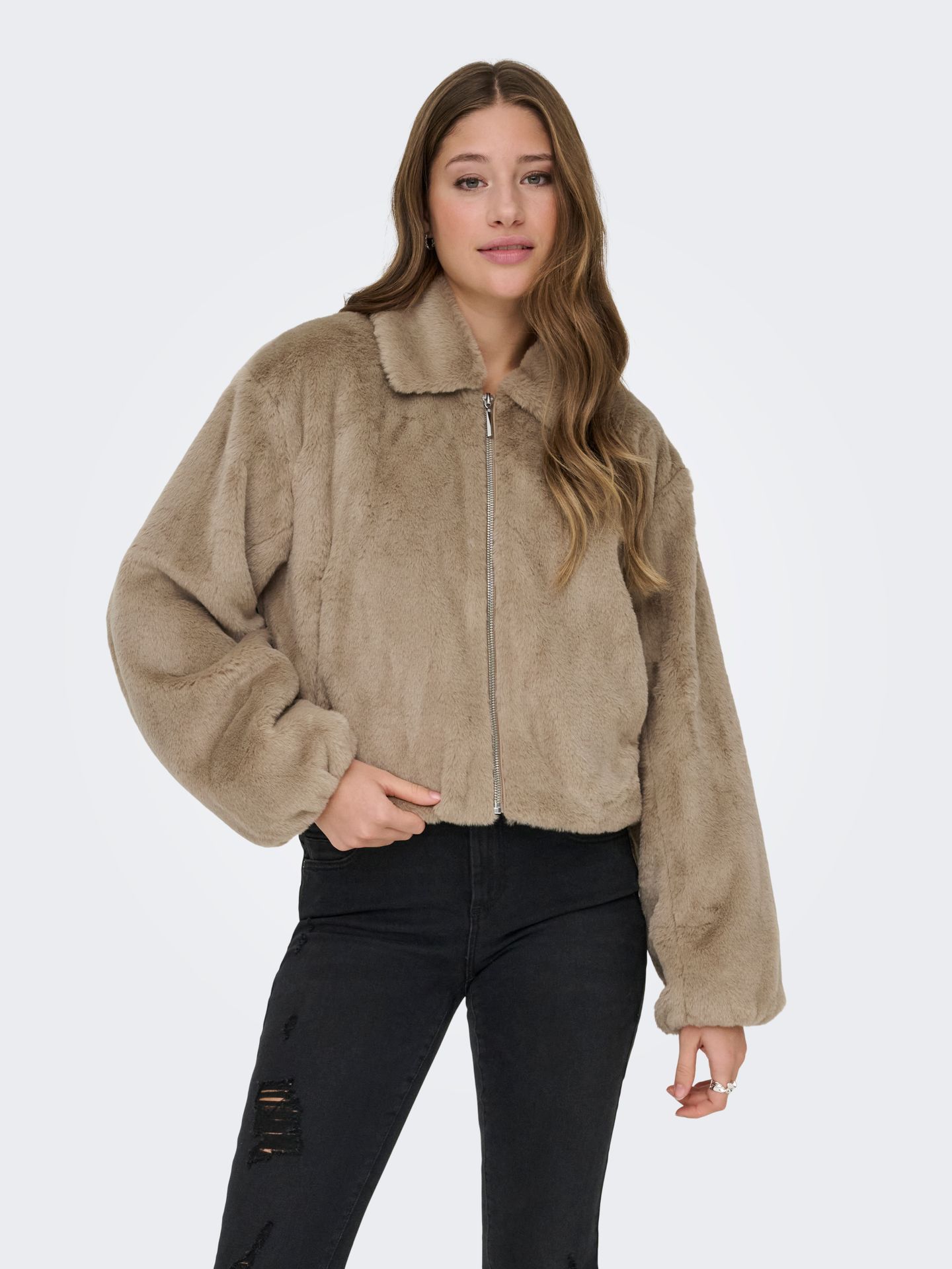 Only ONLDANA FAUX FUR JACKET CC OTW Silver Mink 2900169623011