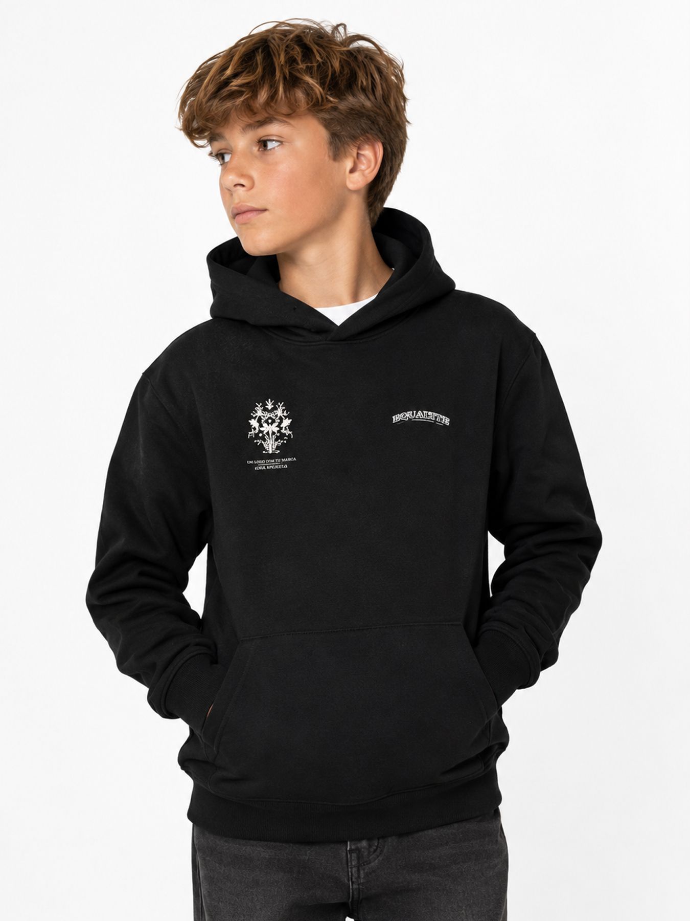 Jack & Jones JJTRADITION SWEAT HOOD JNR Black 00120078-EKA26011400000232