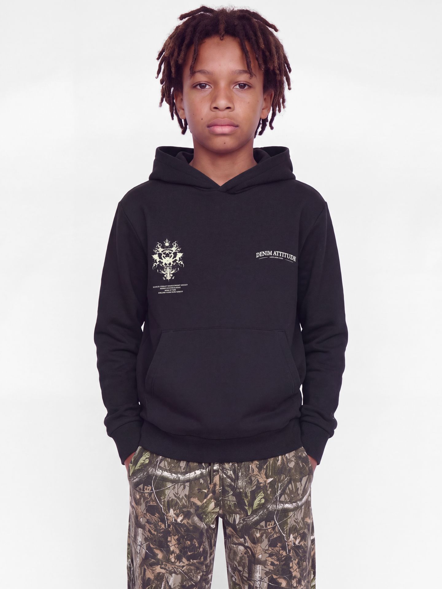 Jack & Jones JJTRADITION SWEAT HOOD JNR Black 00120078-EKA26011400000232