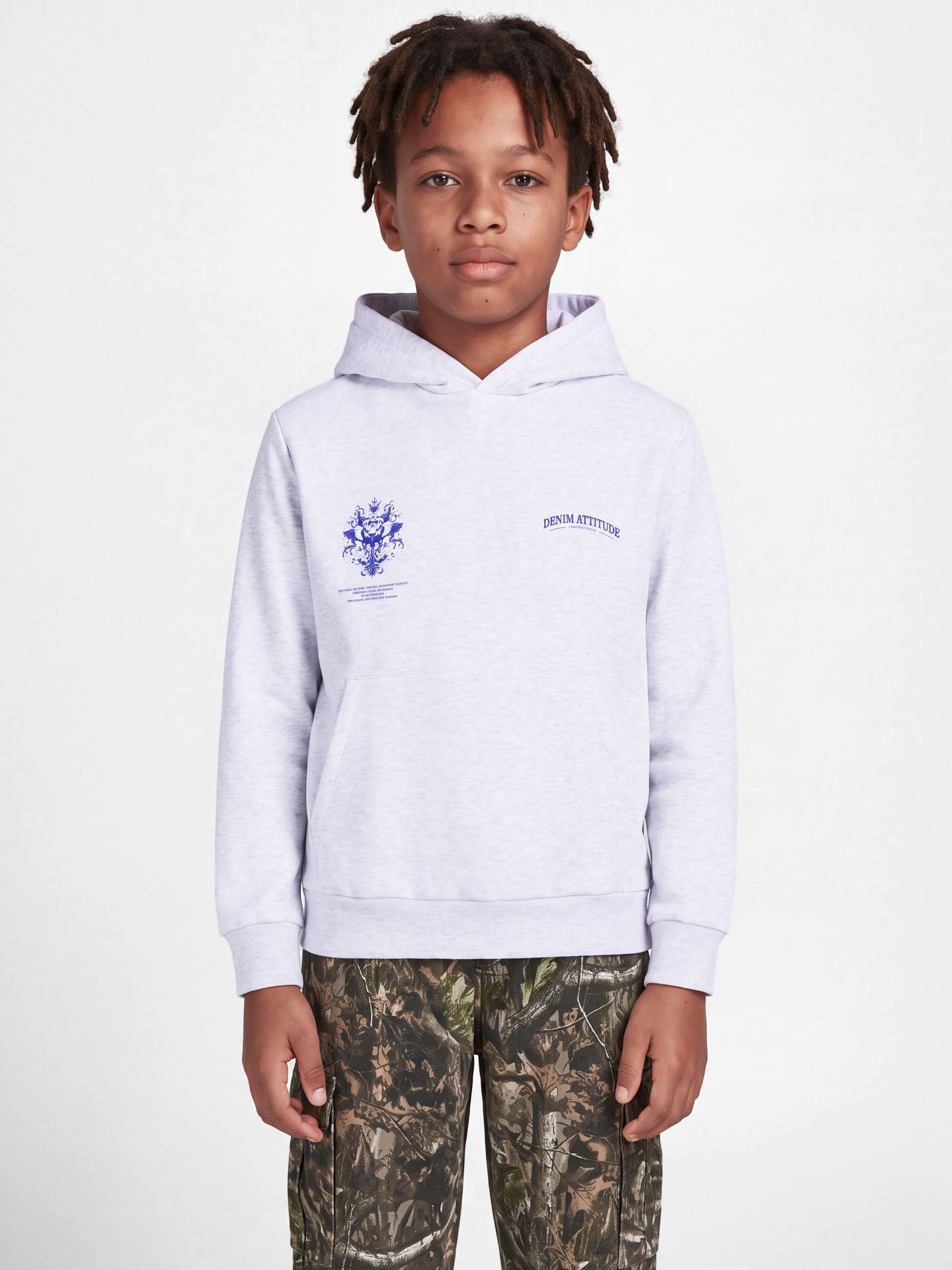 Jack & Jones JJTRADITION SWEAT HOOD JNR White Melange 00120078-EKA26011400002523