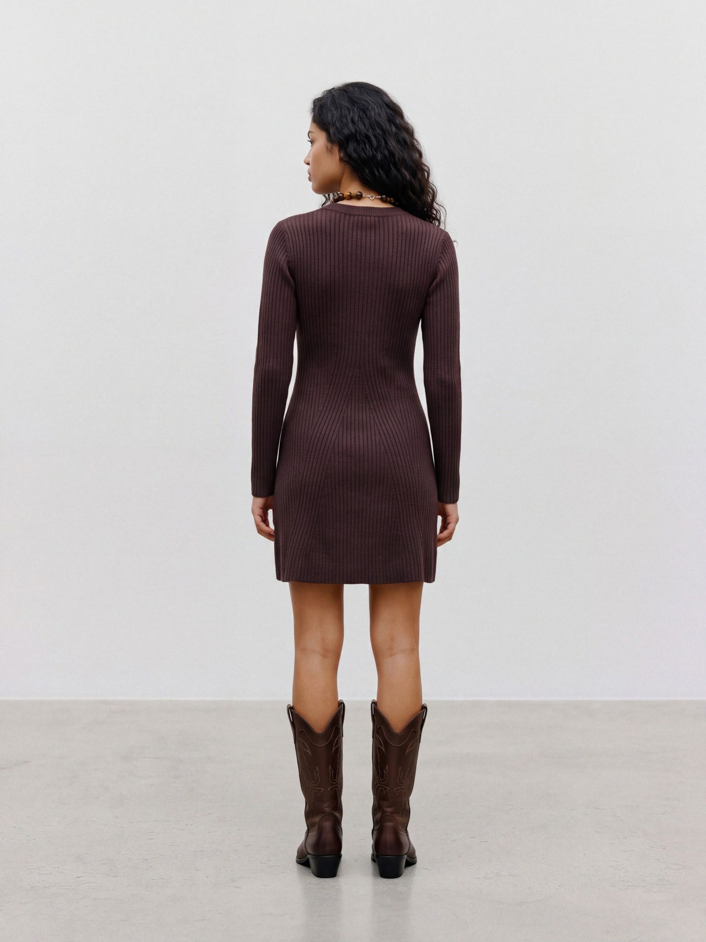 Vero Moda VMJOSANNA LS SHORT DRESS NOOS Chocolate Torte 2900169615030