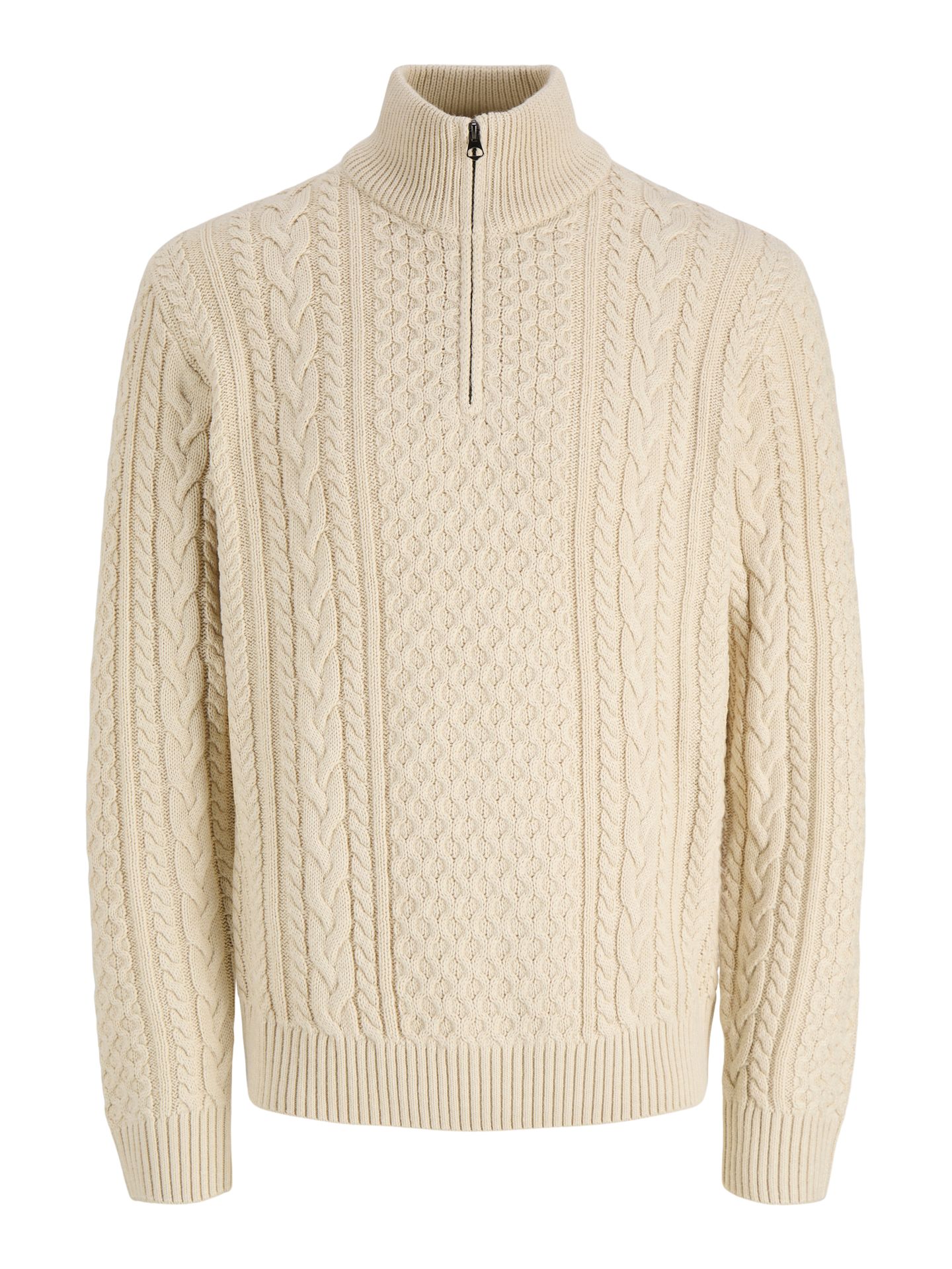 Jack & Jones JPRBLUCALLUM CABLE KNIT HALF ZIP Parchment/Melange 00120080-EKA26011400003738