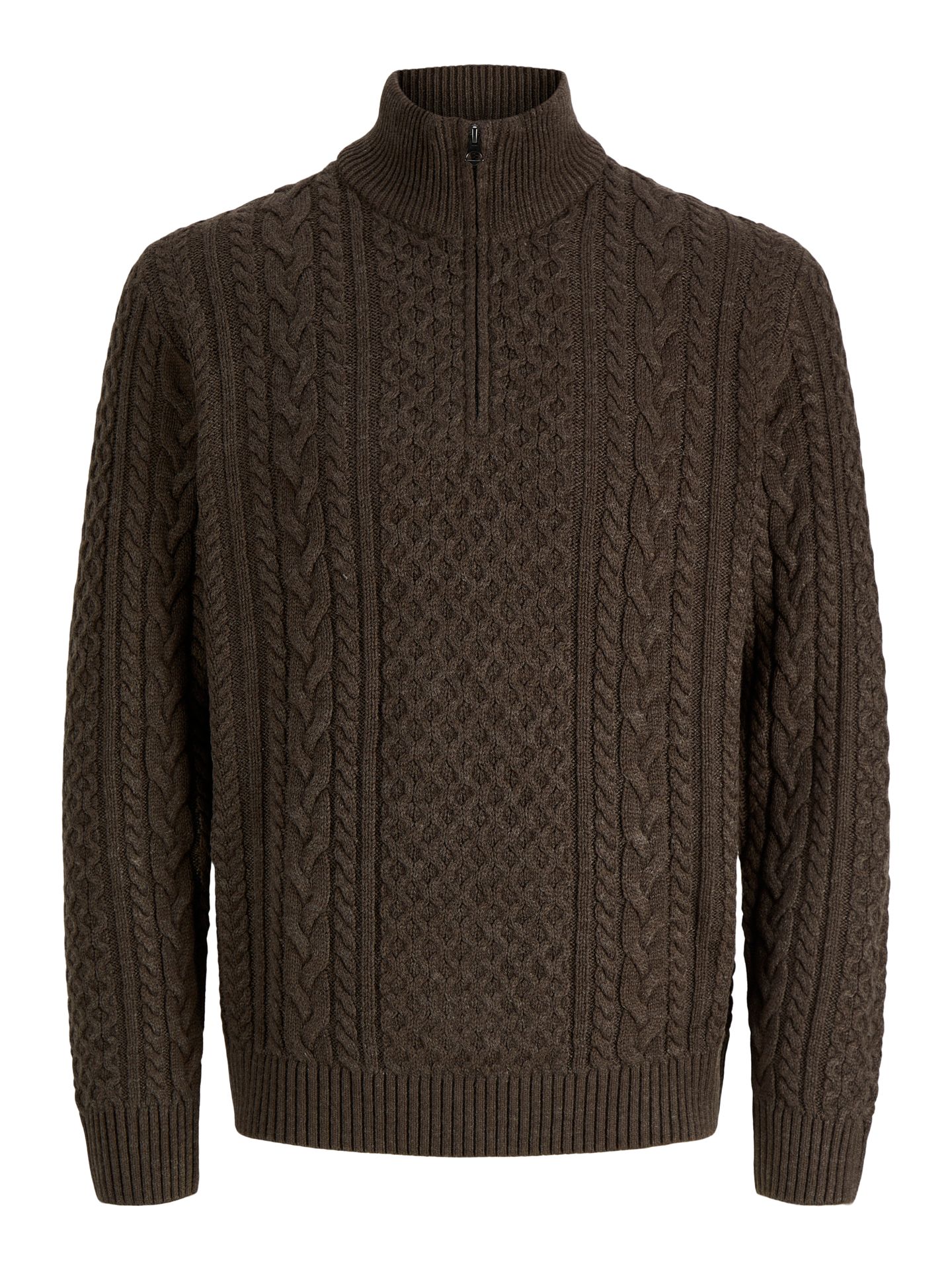 Jack & Jones JPRBLUCALLUM CABLE KNIT HALF ZIP Ganache/Melange 00120080-EKA26011400003743