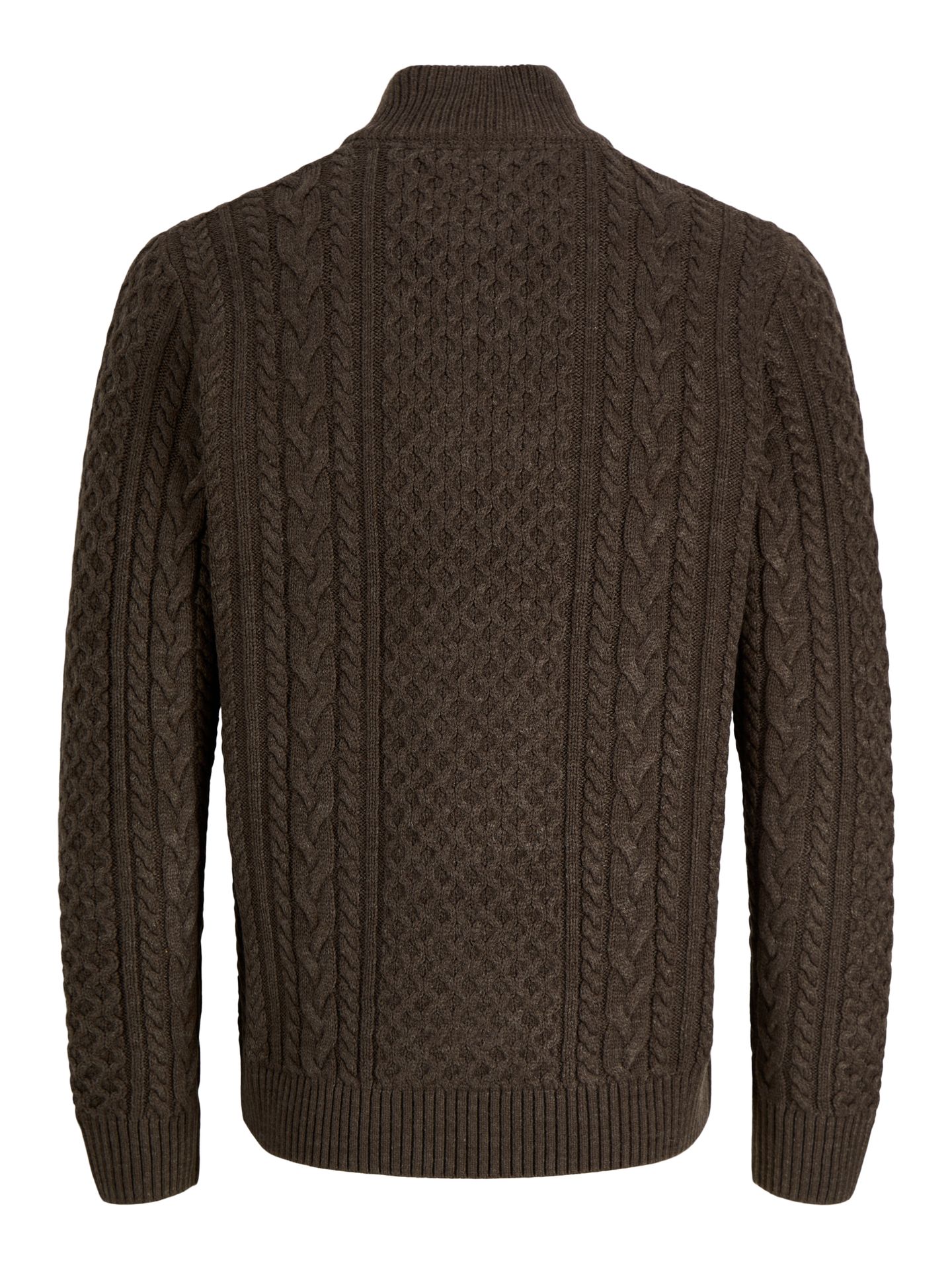 Jack & Jones JPRBLUCALLUM CABLE KNIT HALF ZIP Ganache/Melange 2900169632013