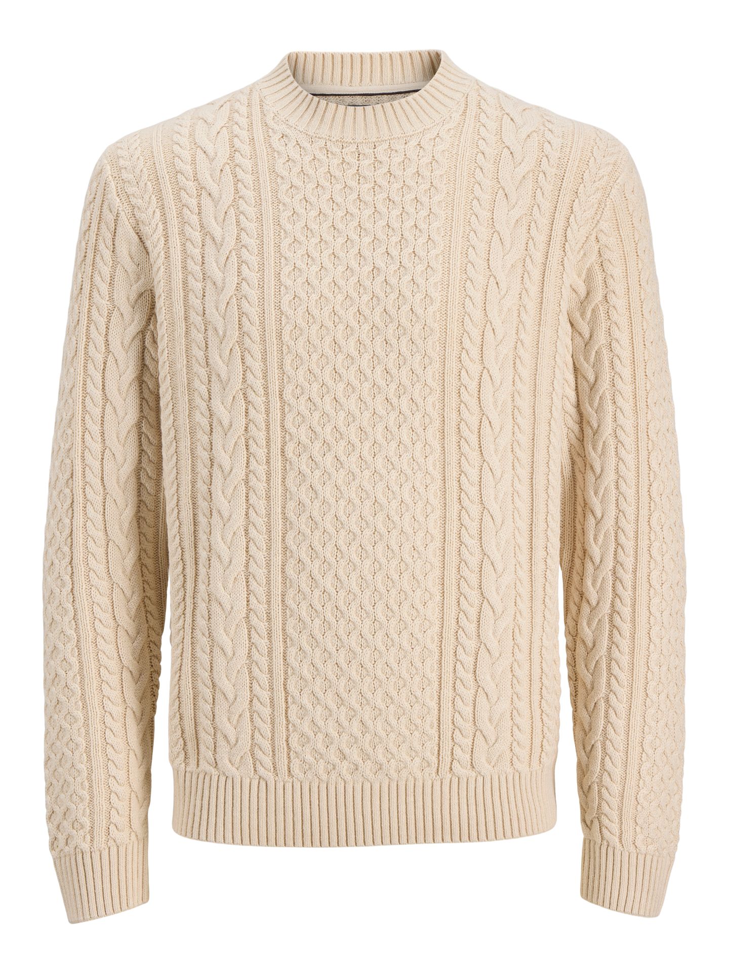 Jack & Jones JPRBLUCALLUM CABLE KNIT CREW NECK Parchment/Melange 00120081-EKA26011400003738