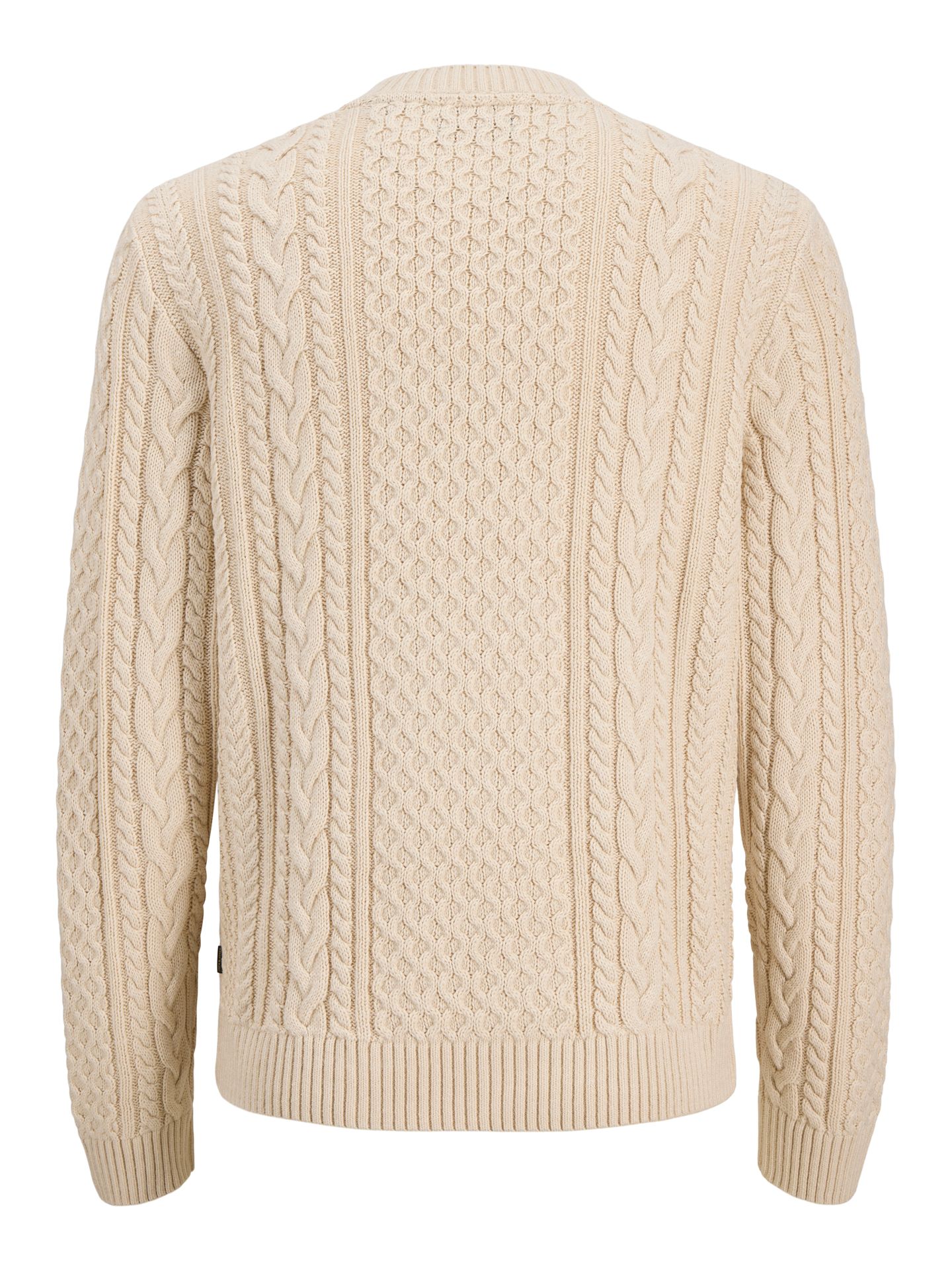 Jack & Jones JPRBLUCALLUM CABLE KNIT CREW NECK Parchment/Melange 2900169618048